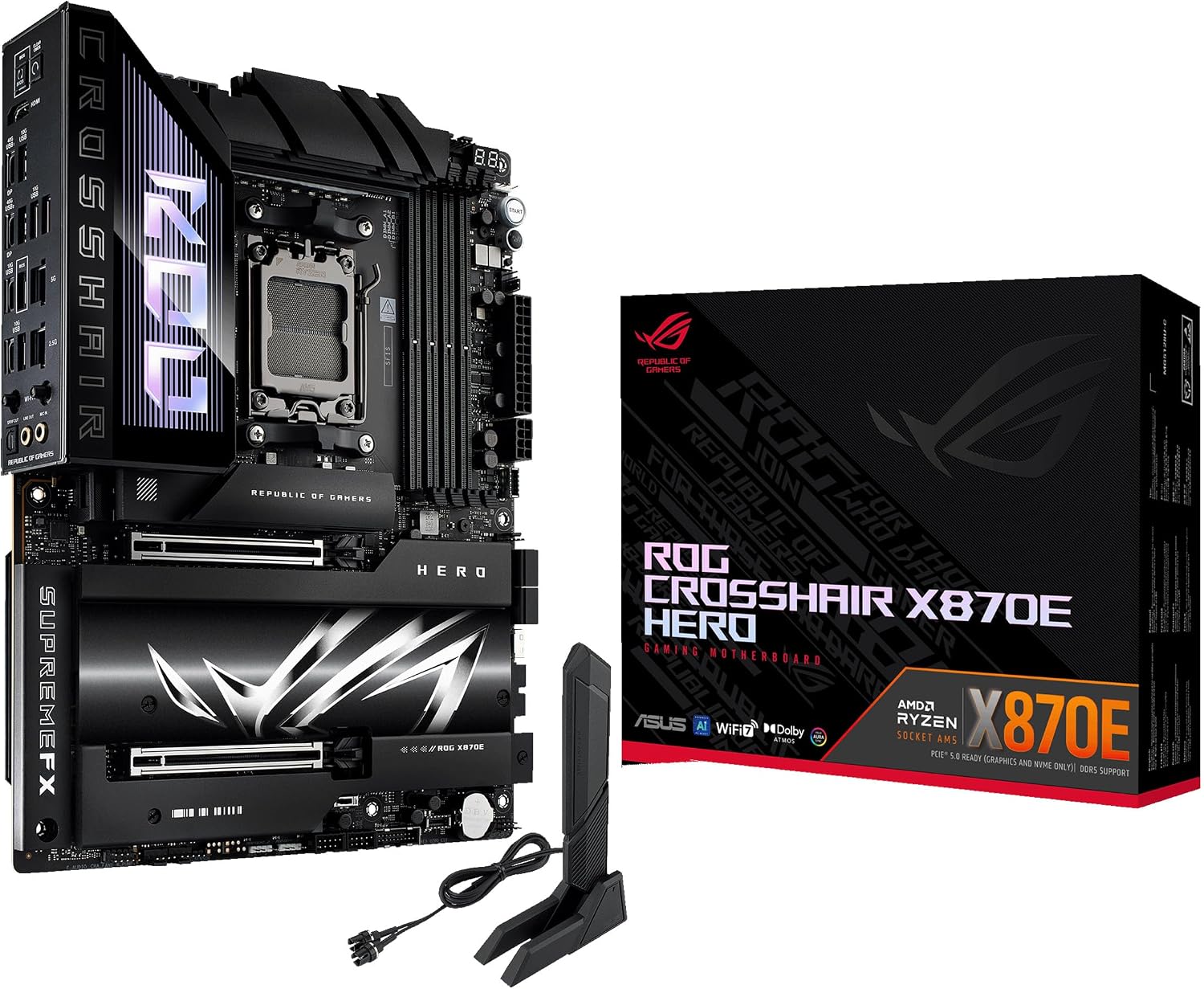 PLACA MADRE ASUS ROG CROSSHAIR X870E HERO AMD X870E AM5 ATX - 1
