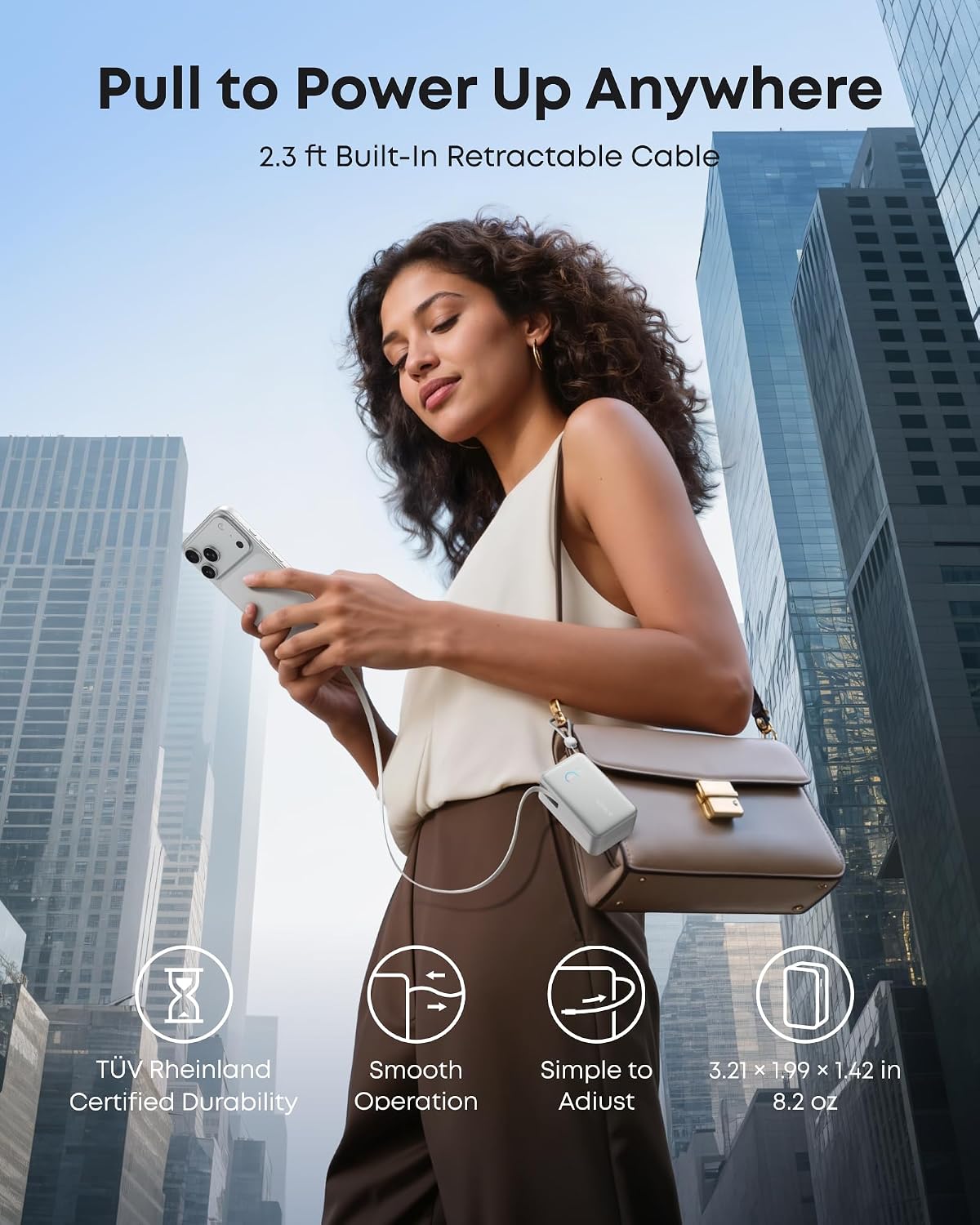 BATERÍA EXTERNA ANKER NANO POWER BANK 10000MAH 45W CON CABLE RETRÁCTIL BLANCO - 5