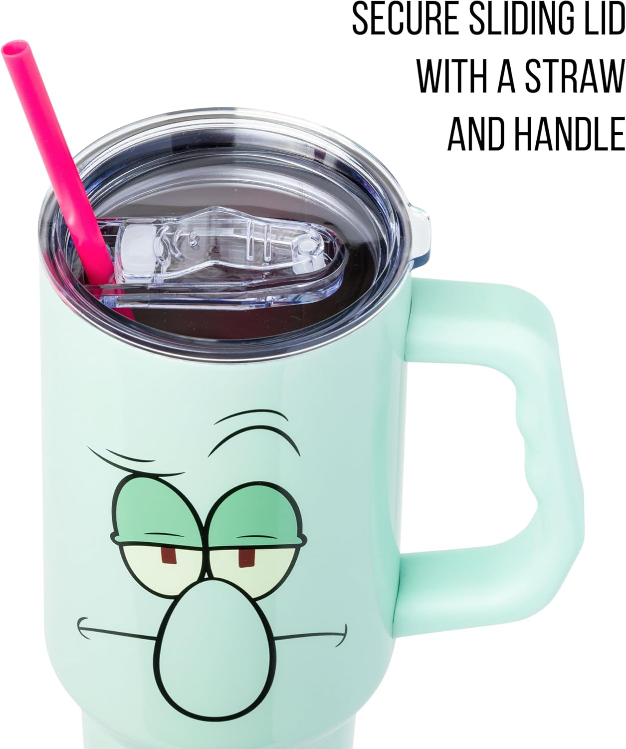 VASO TÉRMICO SPONGEBOB SQUAREPANTS DOBLE PARED ACERO INOXIDABLE CON ASA SQUIDWARD 40 OZ - 2