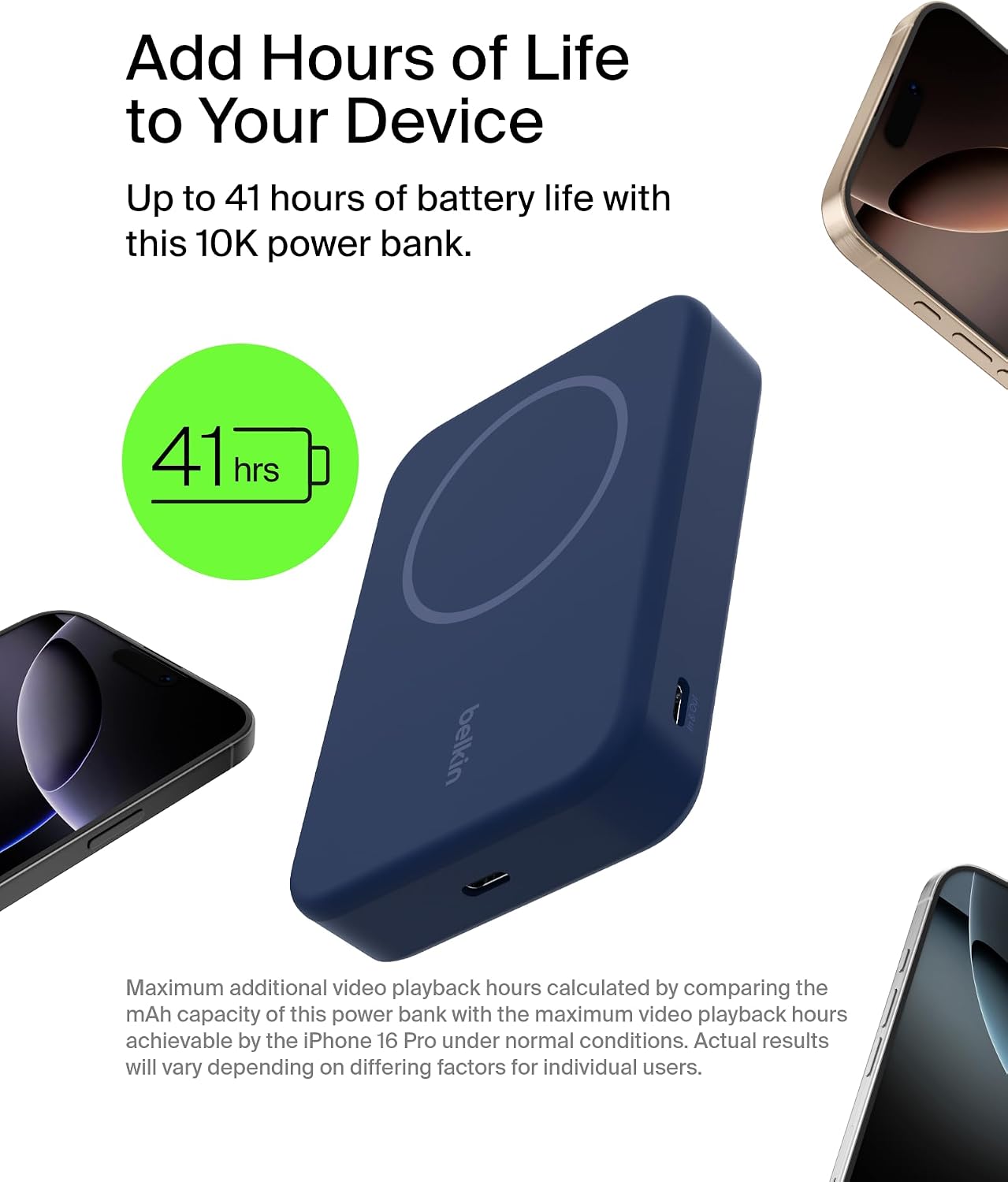 BATERÍA EXTERNA BELKIN BOOSTCHARGE PRO 10000MAH 15W QI2 MAGSAFE CON SOPORTE INTEGRADO - 3