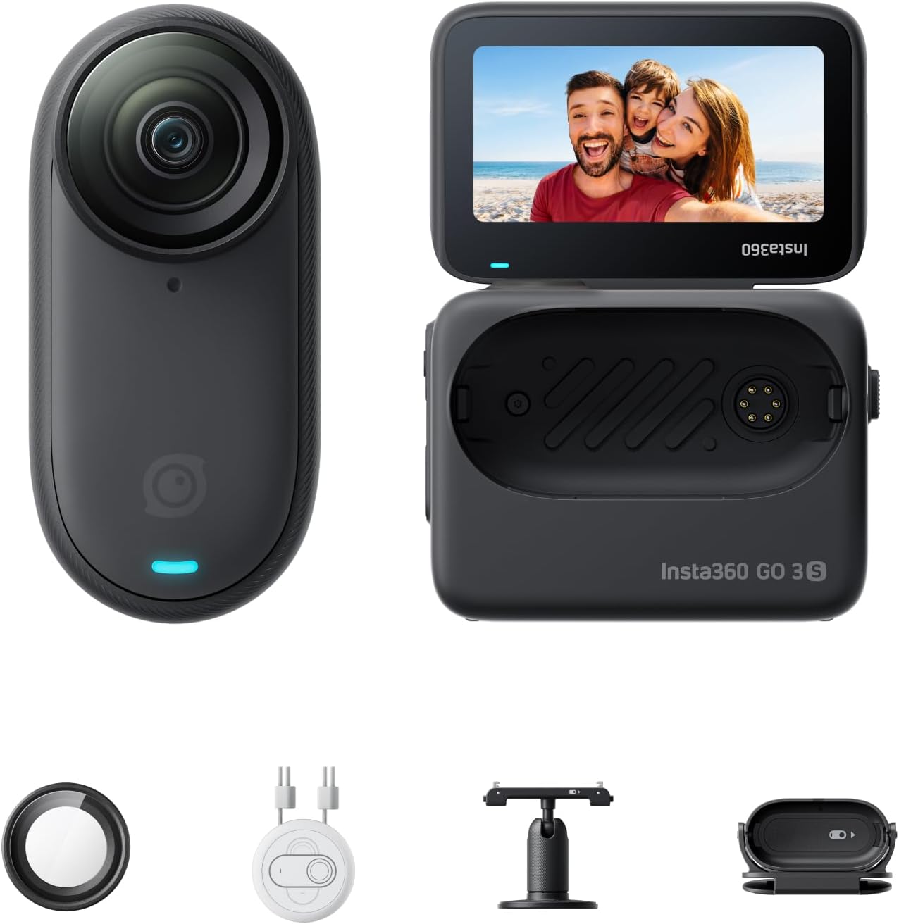 CÁMARA DE VÍDEO DEPORTIVA INSTA360 GO 3S 64GB NEGRO 4K - 1