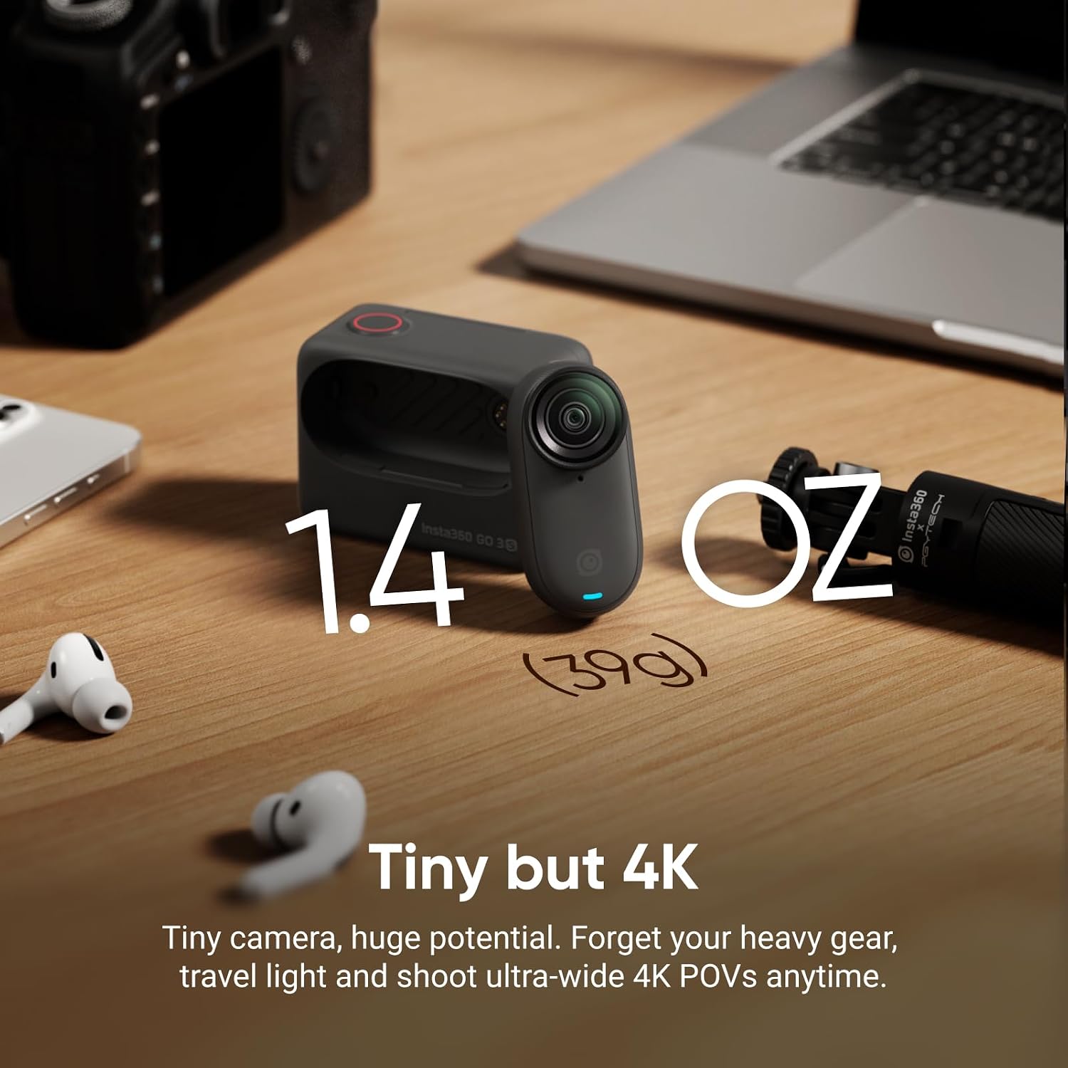 CÁMARA DE VÍDEO DEPORTIVA INSTA360 GO 3S 64GB NEGRO 4K - 2