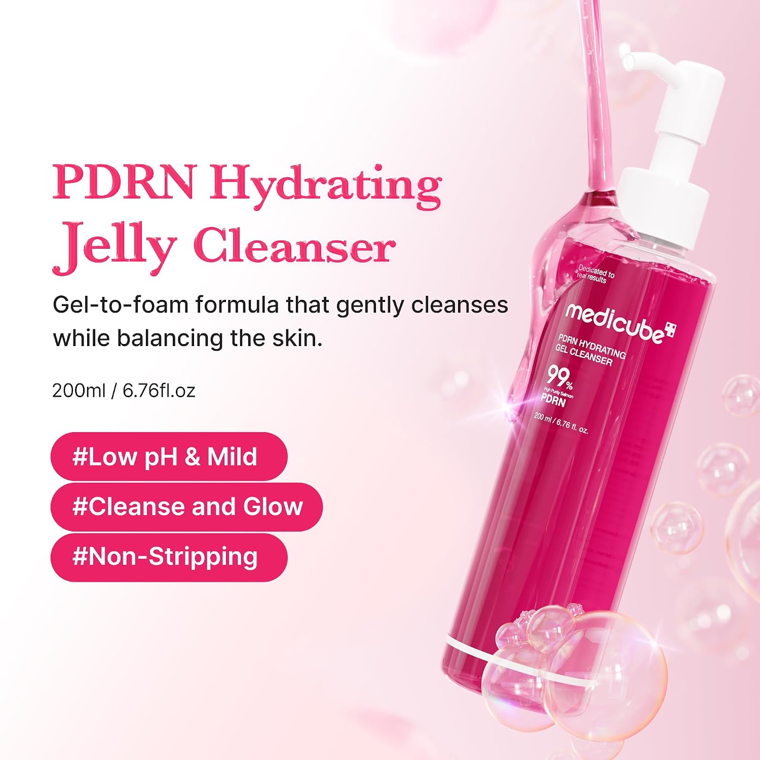 LIMPIADOR MEDICUBE PDRN JELLY TO FOAM CLEANSER PH BAJO HIDRATANTE - 2