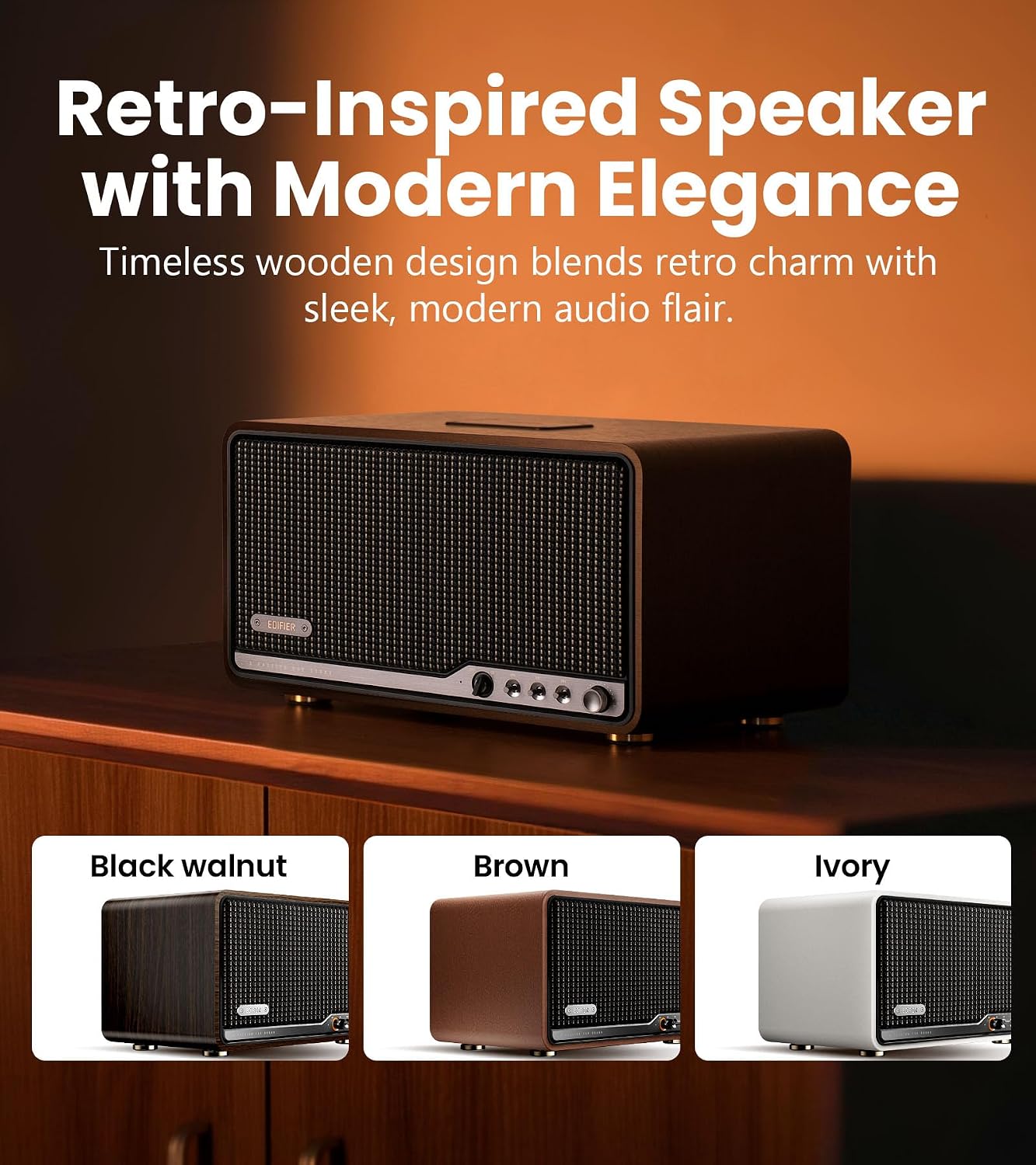 PARLANTE EDIFIER S300 HI-FI TABLETOP 80W AUDIO DE ALTA RESOLUCIÓN MARRÓN - 3