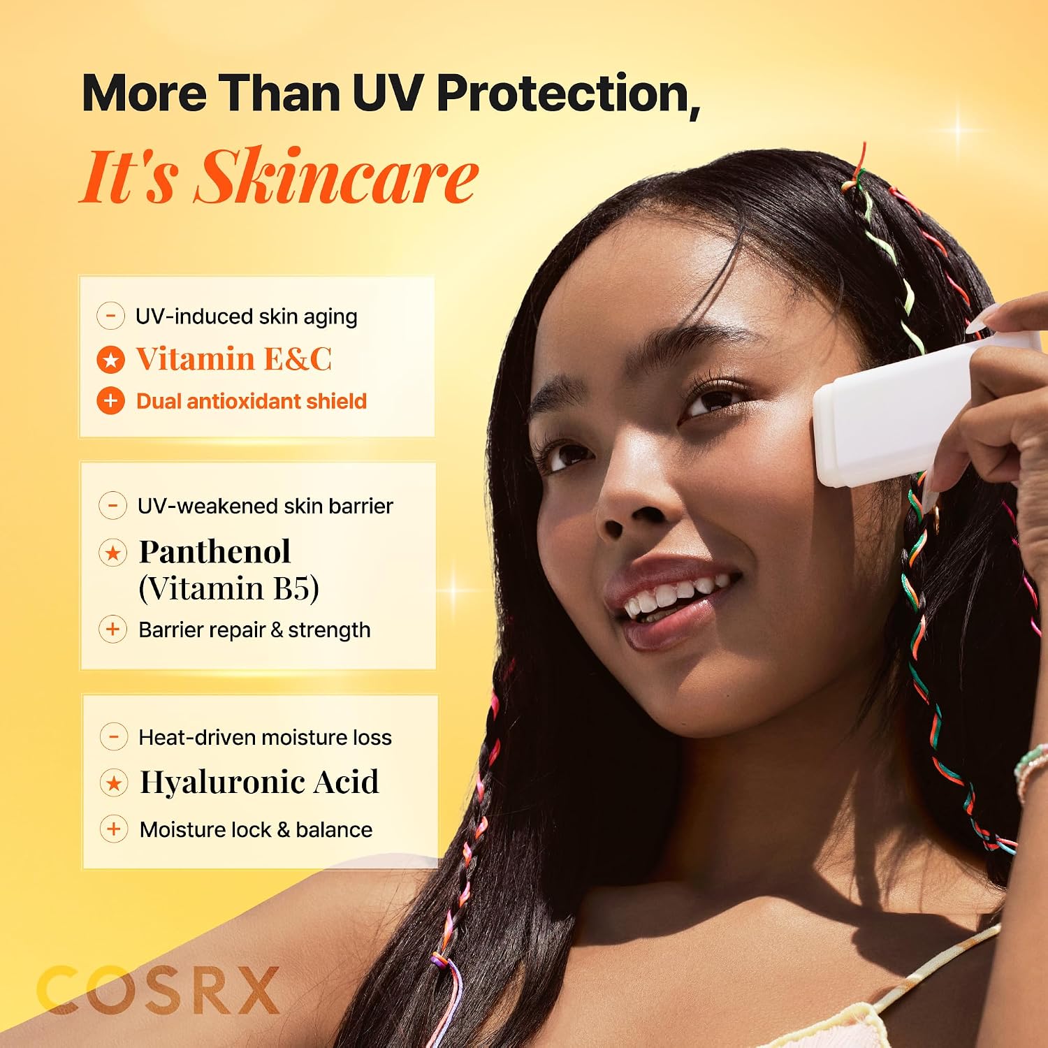PROTECTOR SOLAR COSRX AIRY-LIGHT CLEAR SUNSCREEN STICK SPF 50 CON VITAMINA E Y C 19G - 3