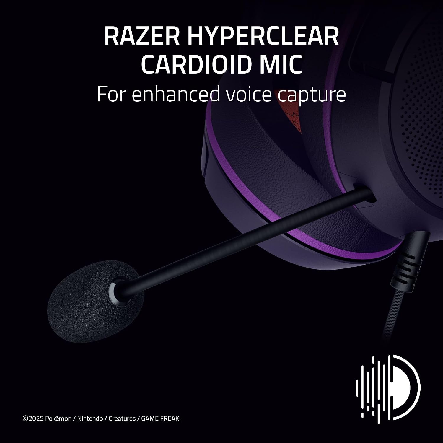 AUDÍFONO RAZER KRAKEN KITTY V2 USB EDICIÓN GENGAR CON ILUMINACIÓN REACTIVA - 5