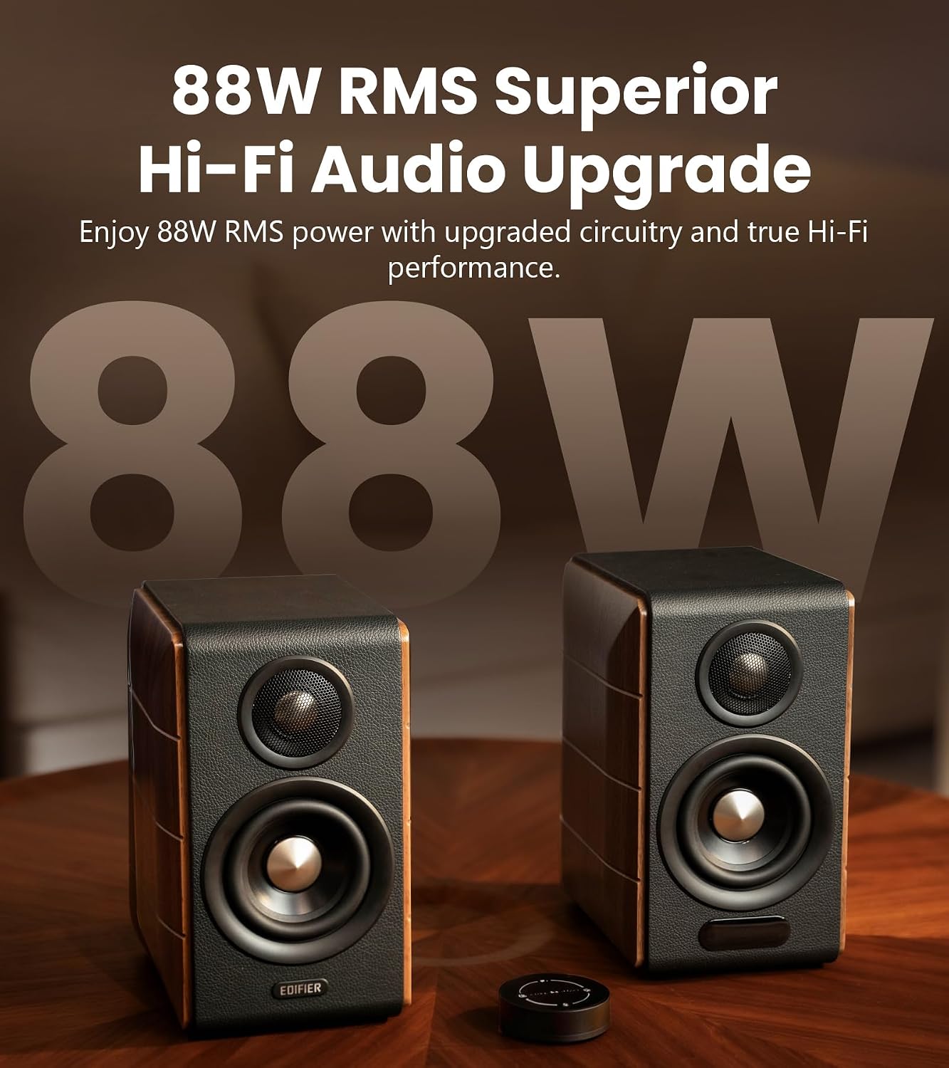 PARLANTE EDIFIER S880DB MKII HI-FI BOOKSHELF 88W RMS MADERA OSCURA - 3