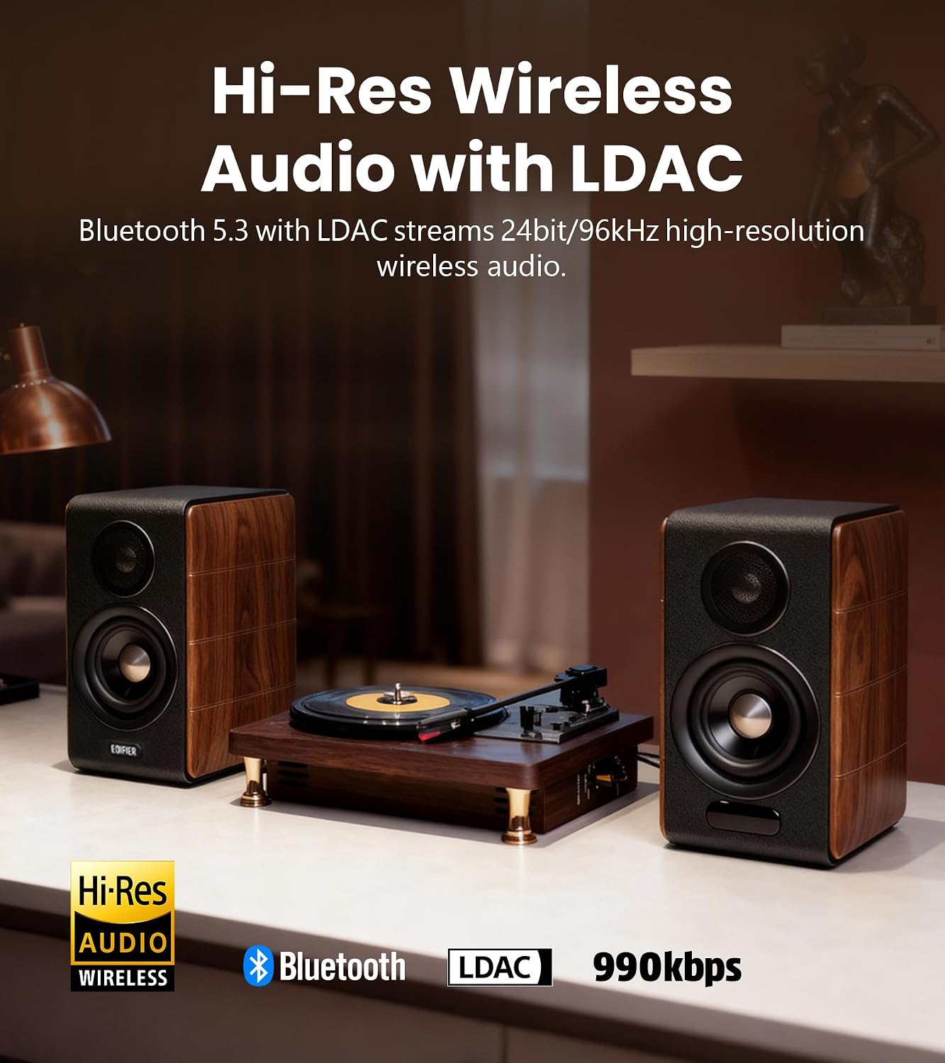 PARLANTE EDIFIER S880DB MKII HI-FI BOOKSHELF 88W RMS MADERA OSCURA - 5