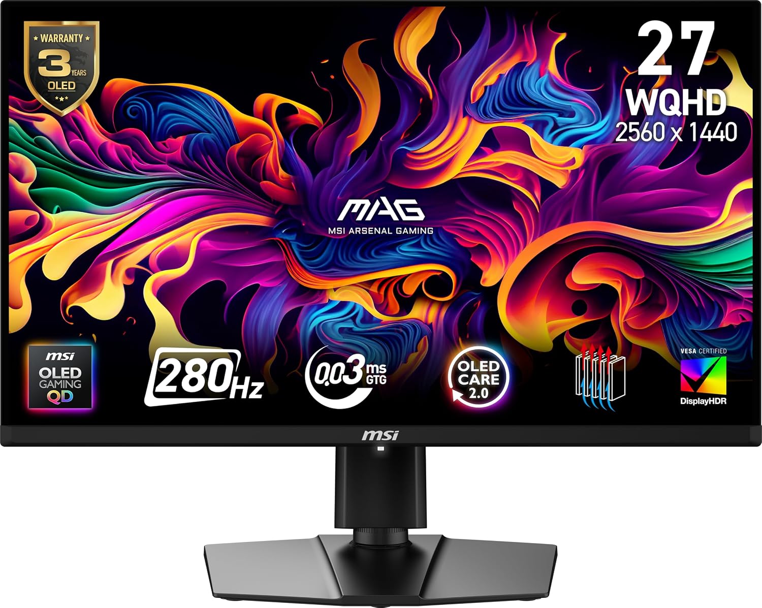MONITOR GAMING MSI MAG 271QP QD-OLED X28 27 PULGADAS WQHD 2560X1440 280HZ - 1
