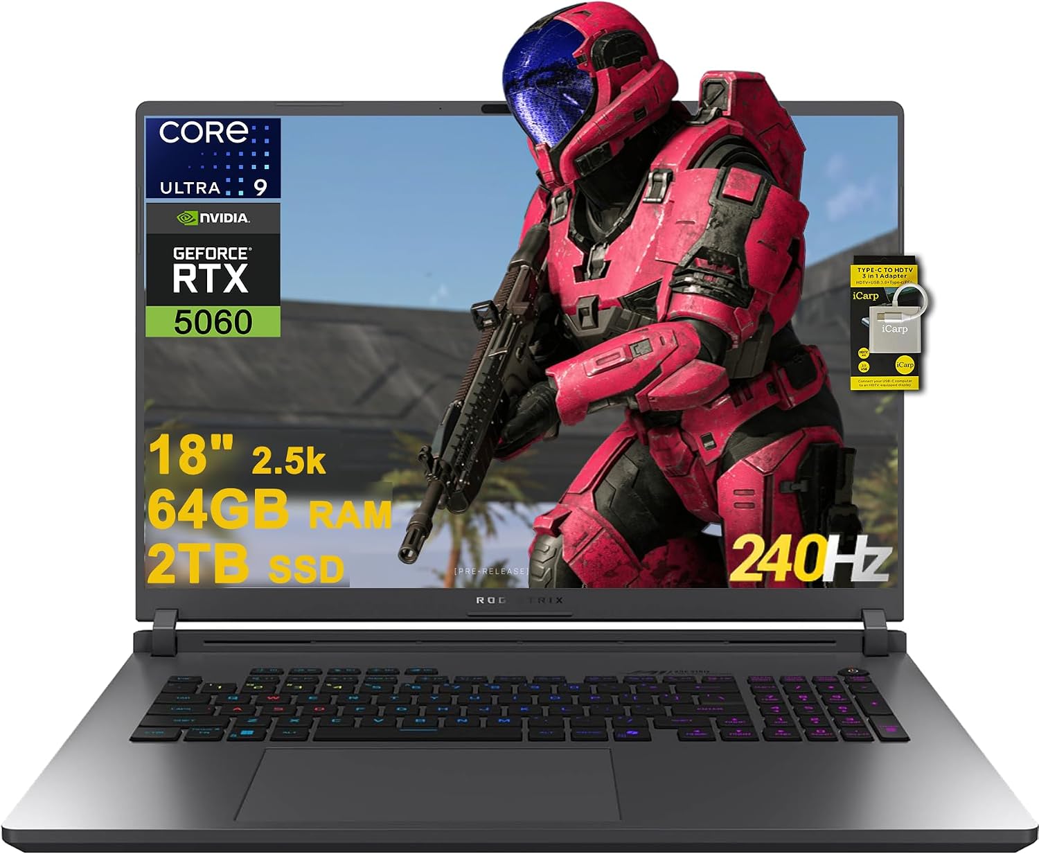 LAPTOP ASUS ROG STRIX G18 G815 18' 2.5K 240HZ INTEL ULTRA 9 275HX 64GB RAM 2TB SSD RTX 5060 - 1