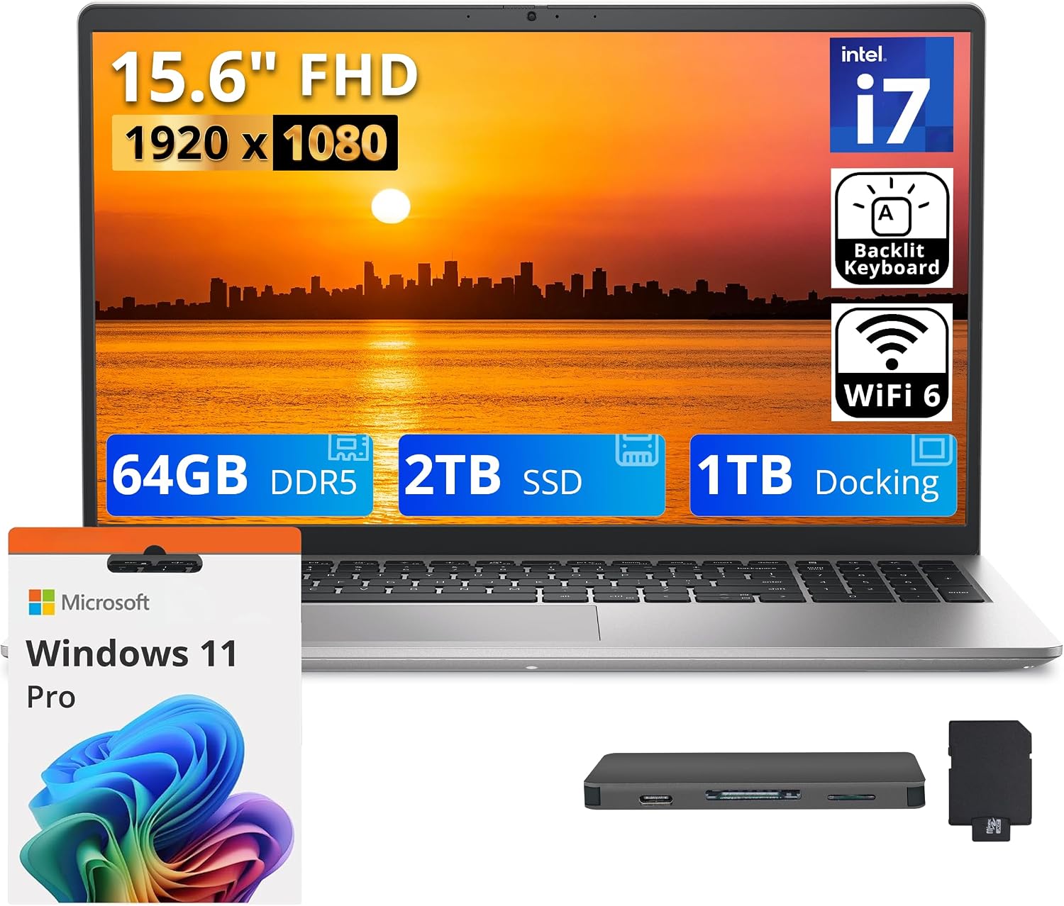 LAPTOP DELL INSPIRON 15 BUSINESS 15.6' FHD TOUCHSCREEN INTEL CORE I5-1334U 16GB RAM 512GB SSD WINDOWS 11 PRO - 5