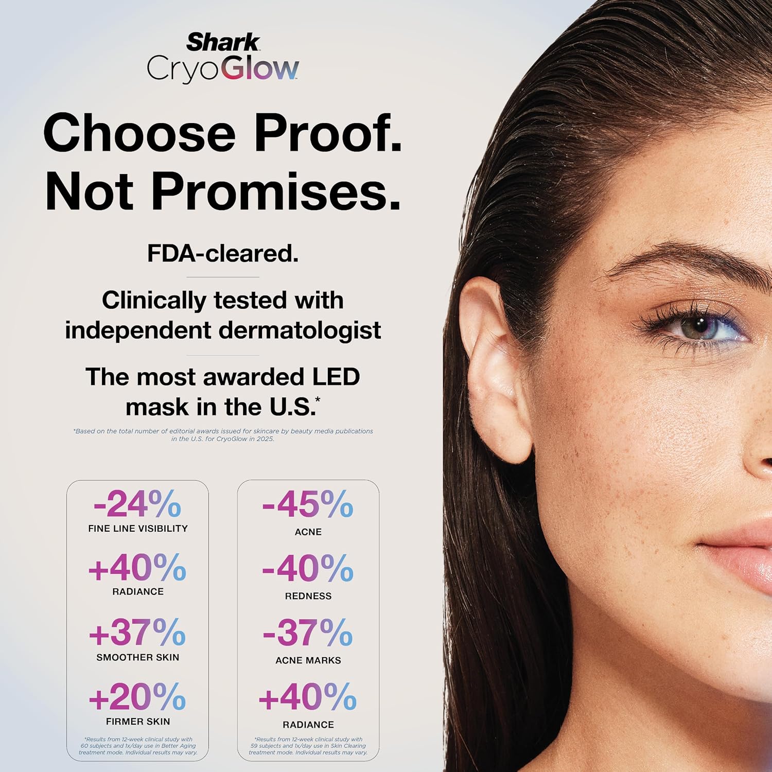 MÁSCARA LED SHARK CRYOGLOW CON TERAPIA DE LUZ ROJA Y ENFRIAMIENTO PARA CONTORNO DE OJOS - 1