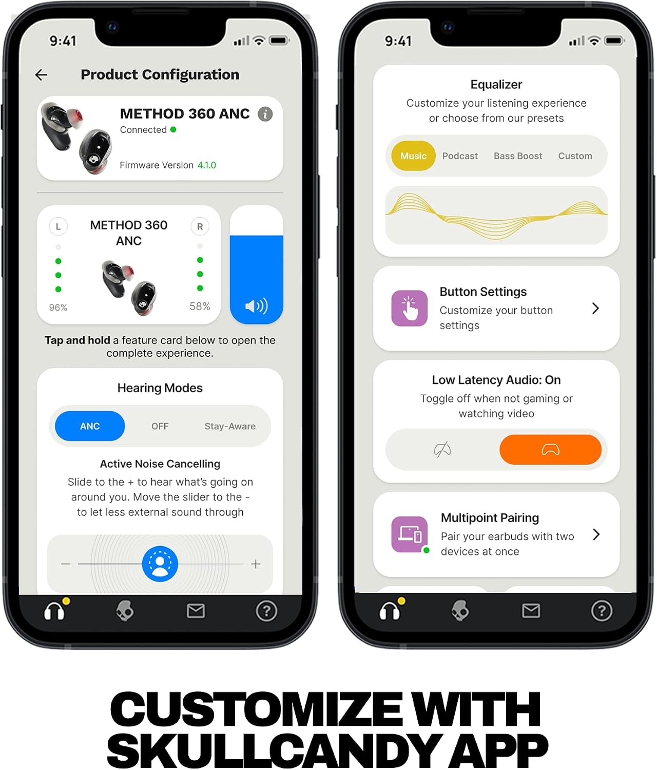 AUDÍFONOS SKULLCANDY METHOD 360 ANC WIRELESS EARBUDS SOUND BY BOSE ROSA - 5