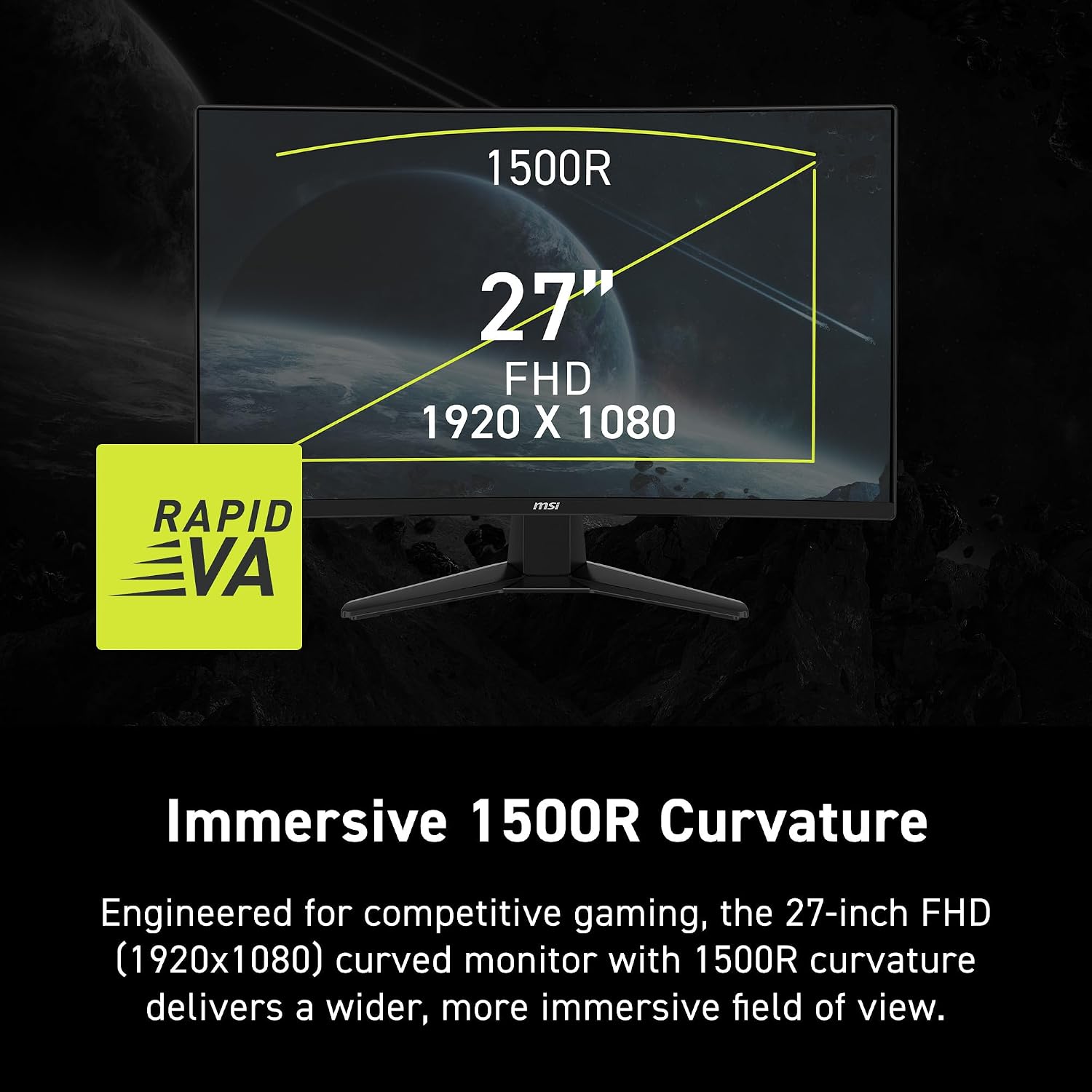 MONITOR GAMING MSI MAG 274CF E20 27 PULGADAS FHD 200HZ - 5