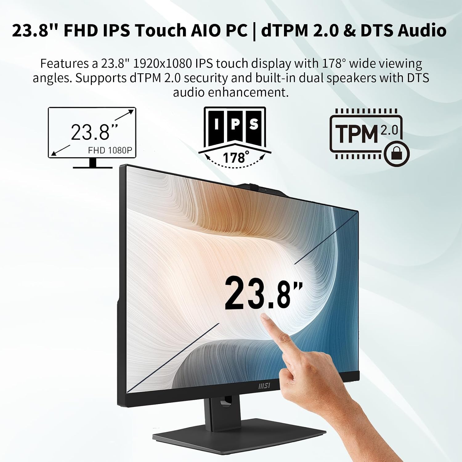 ALL-IN-ONE MSI MODERN BUSINESS 23.8' FHD TOUCHSCREEN INTEL CORE 5-120U 16GB DDR5 1TB SSD WINDOWS 11 PRO NEGRO - 5
