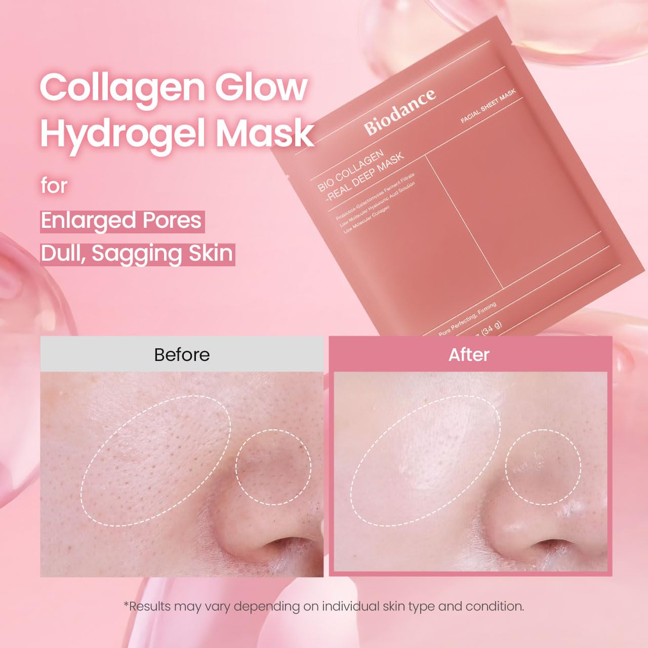 MASCARILLA FACIAL BIODANCE BIO-COLLAGEN REAL DEEP MASK HIDROGEL 34G X 4 UNIDADES - 3