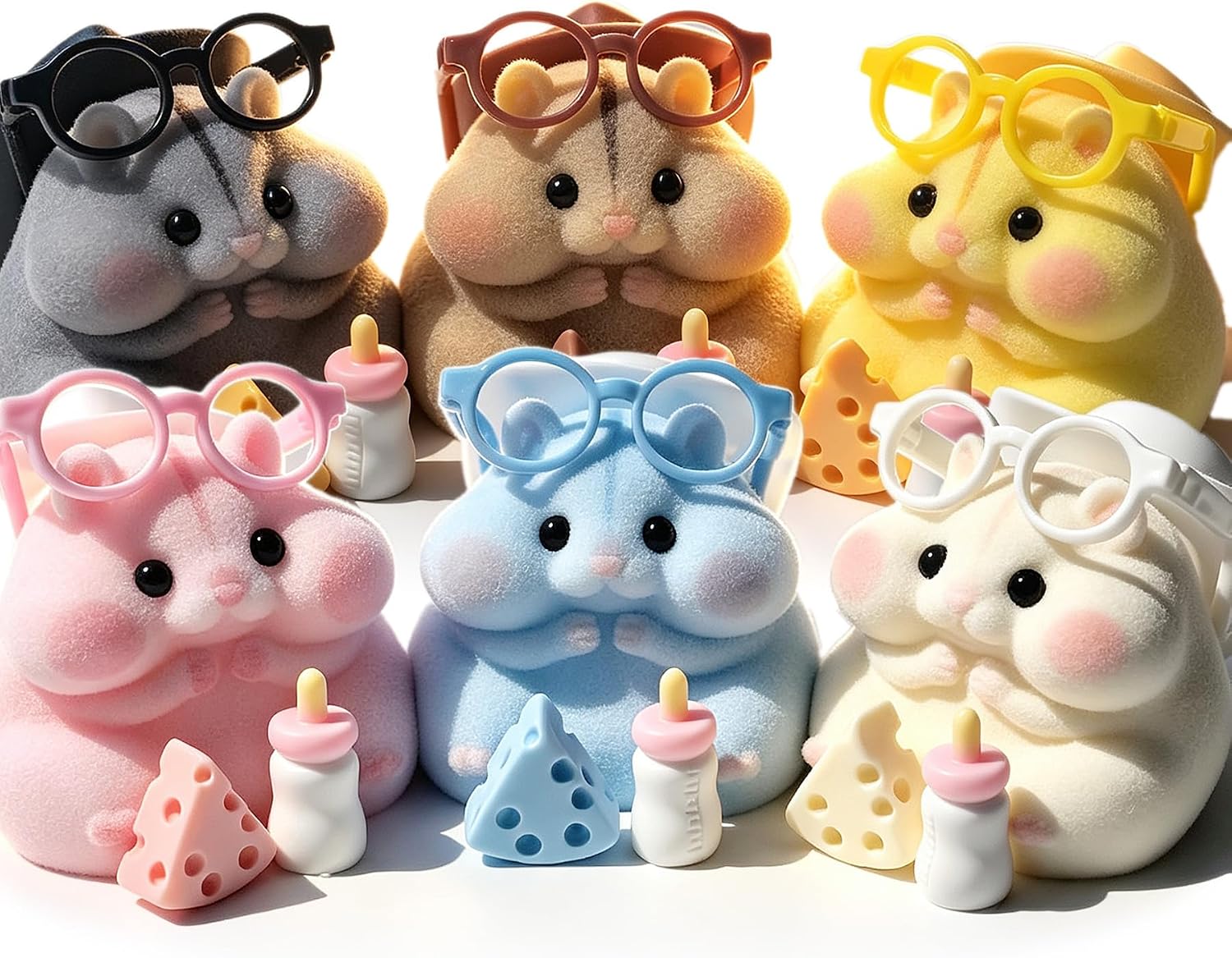 PACK 6 SQUISHIES HAMSTER ANTIESTRES JUGUETE FIDGET - 1