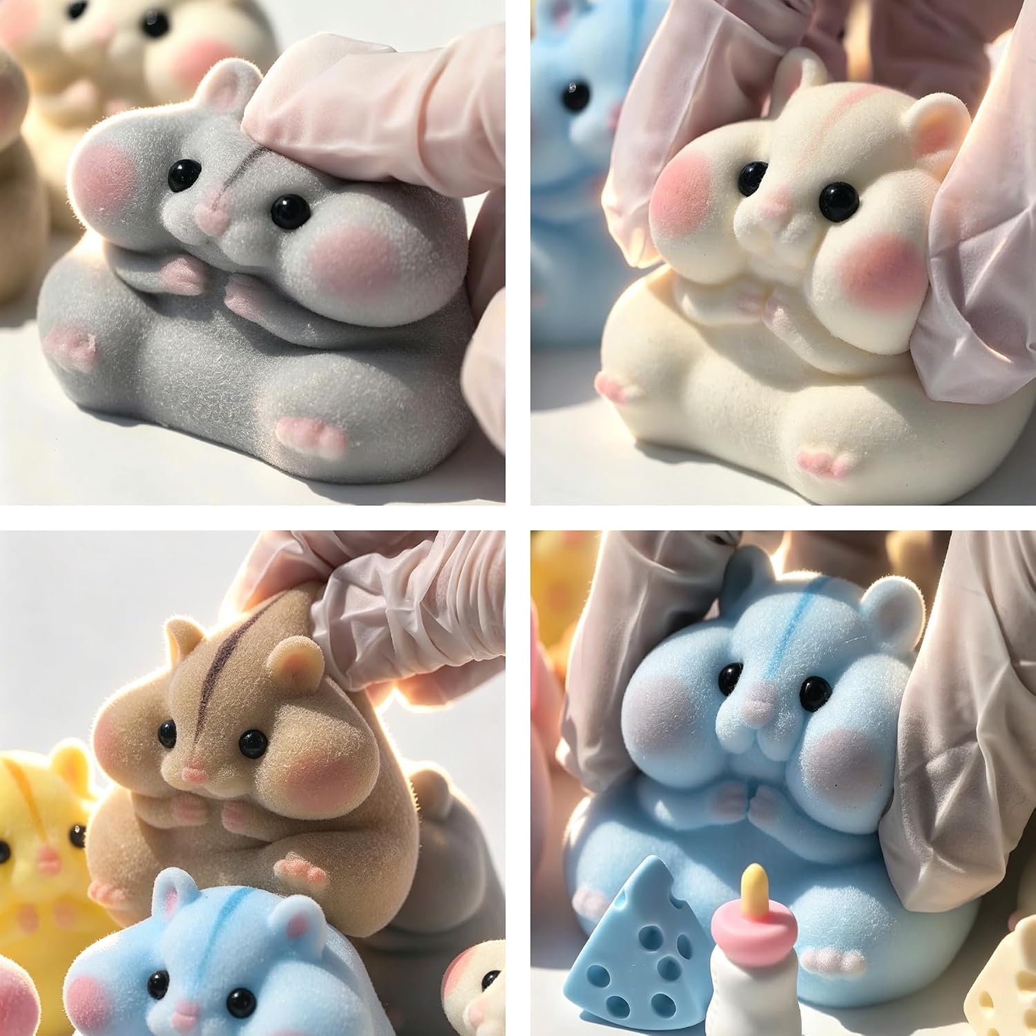 PACK 6 SQUISHIES HAMSTER ANTIESTRES JUGUETE FIDGET - 2