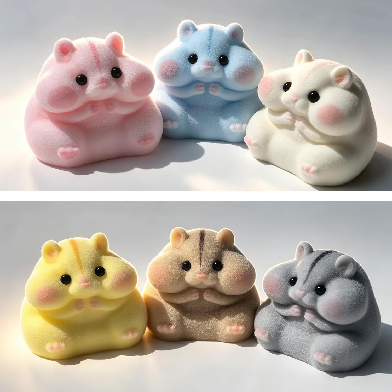 PACK 6 SQUISHIES HAMSTER ANTIESTRES JUGUETE FIDGET - 3