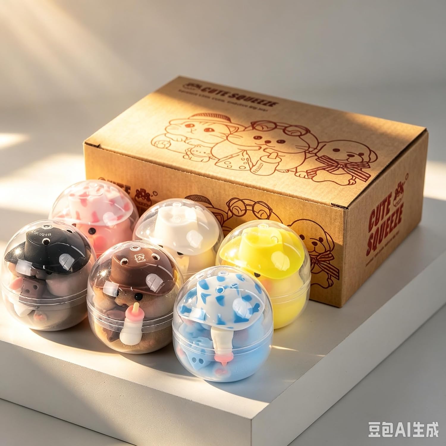 PACK 6 SQUISHIES HAMSTER ANTIESTRES JUGUETE FIDGET - 4