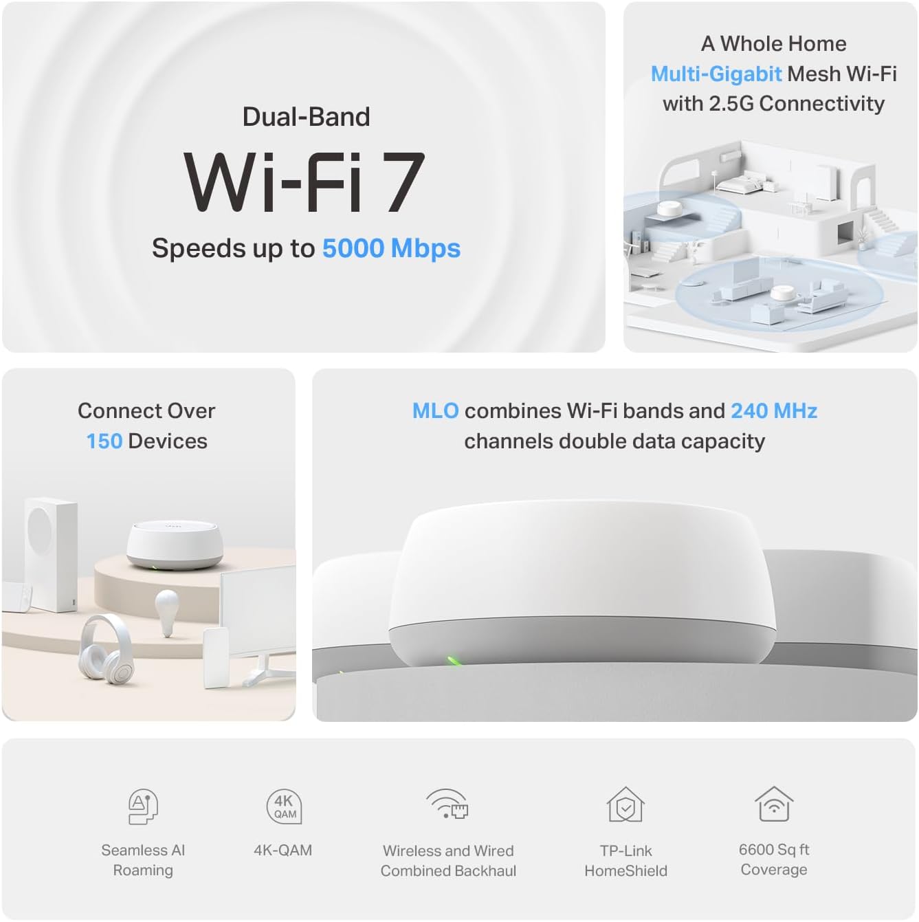 ROUTER MESH TP-LINK DECO 7 WIFI 7 BE5000 DUAL-BAND 5 GBPS - 3