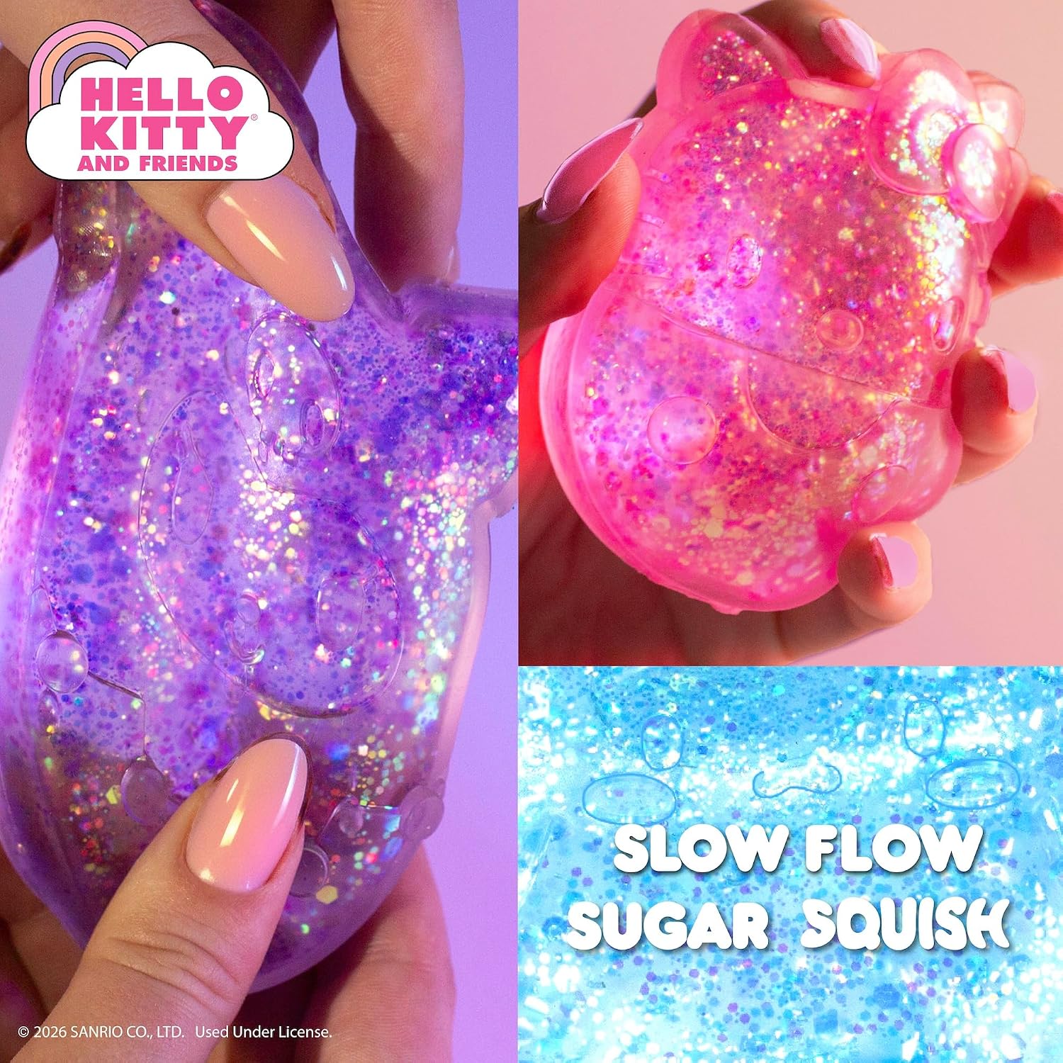 SQUISHY HORIZON GROUP USA SLIMYGLOOP GELLI GELS HELLO KITTY Y FRIENDS 3 PACK - 3