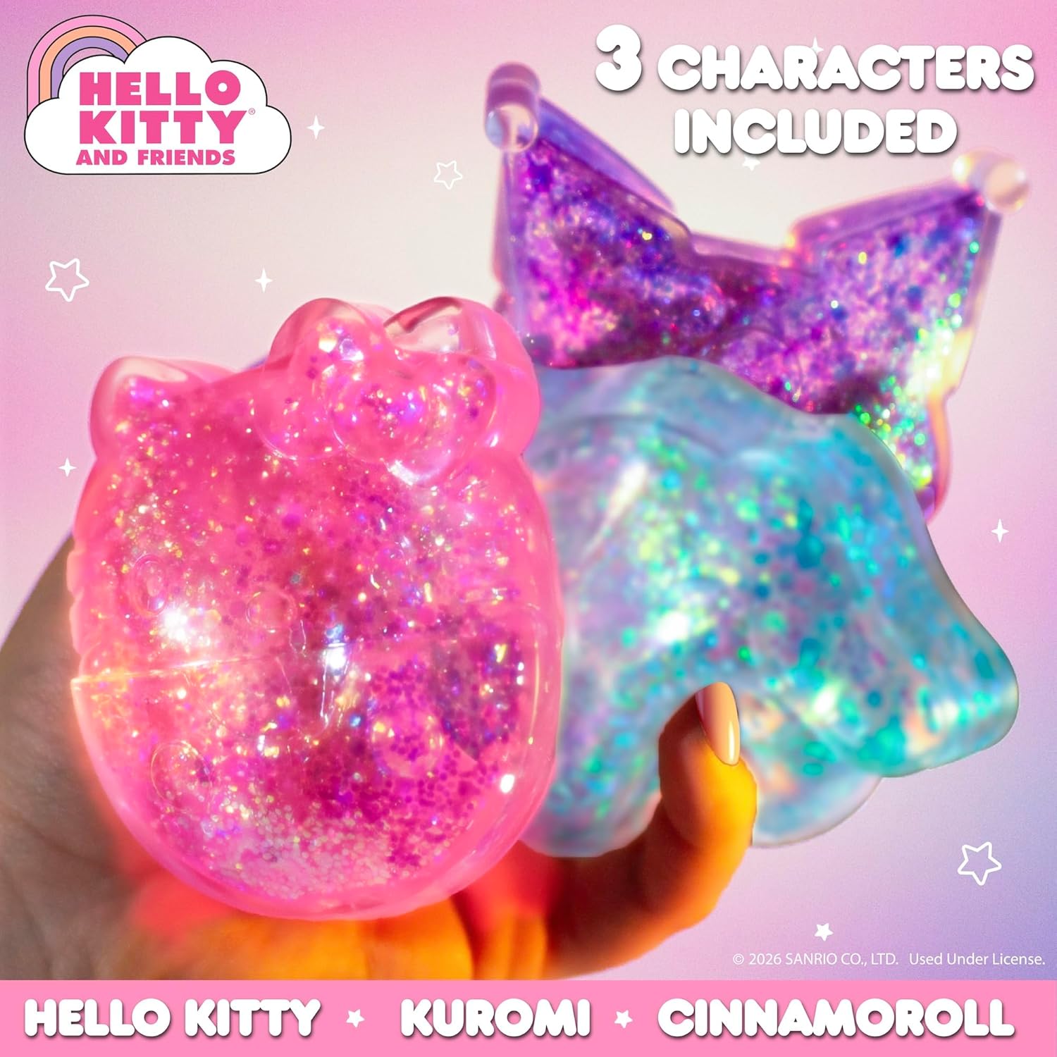 SQUISHIES HORIZON GROUP USA SLIMYGLOOP GELLI GELS HELLO KITTY Y FRIENDS 3 PACK - 2