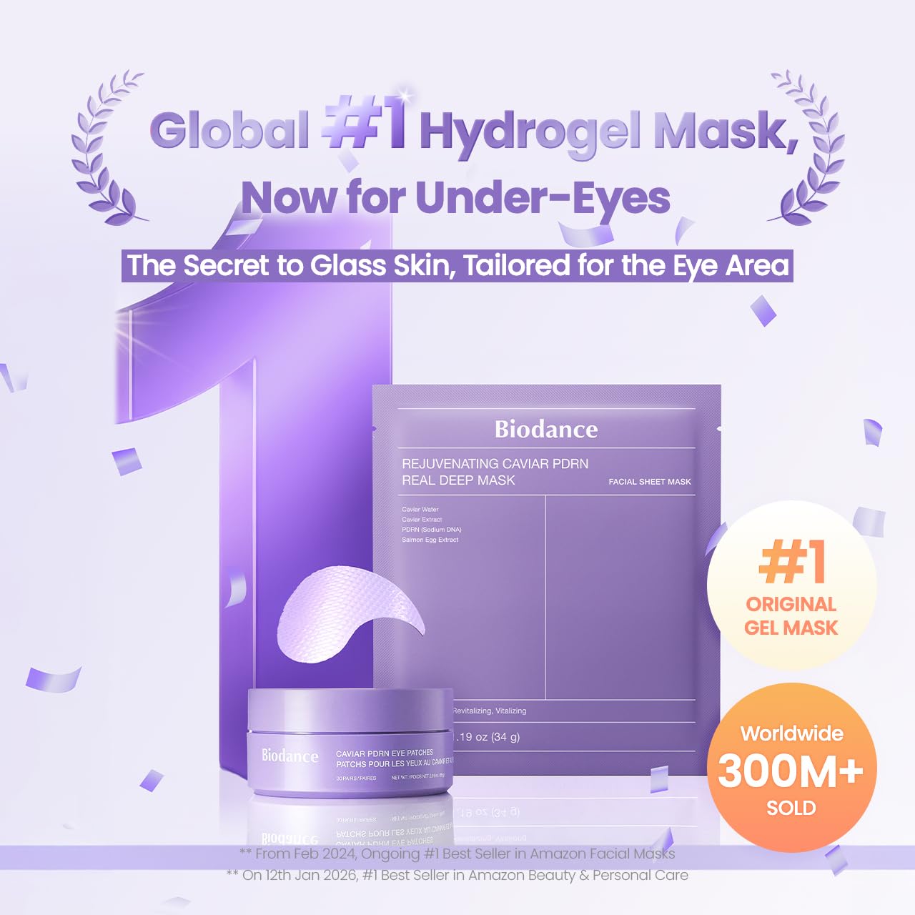 MASCARILLA BIODANCE HYDROGEL EYE PATCHES CAVIAR PDRN 60 UNIDADES - 2