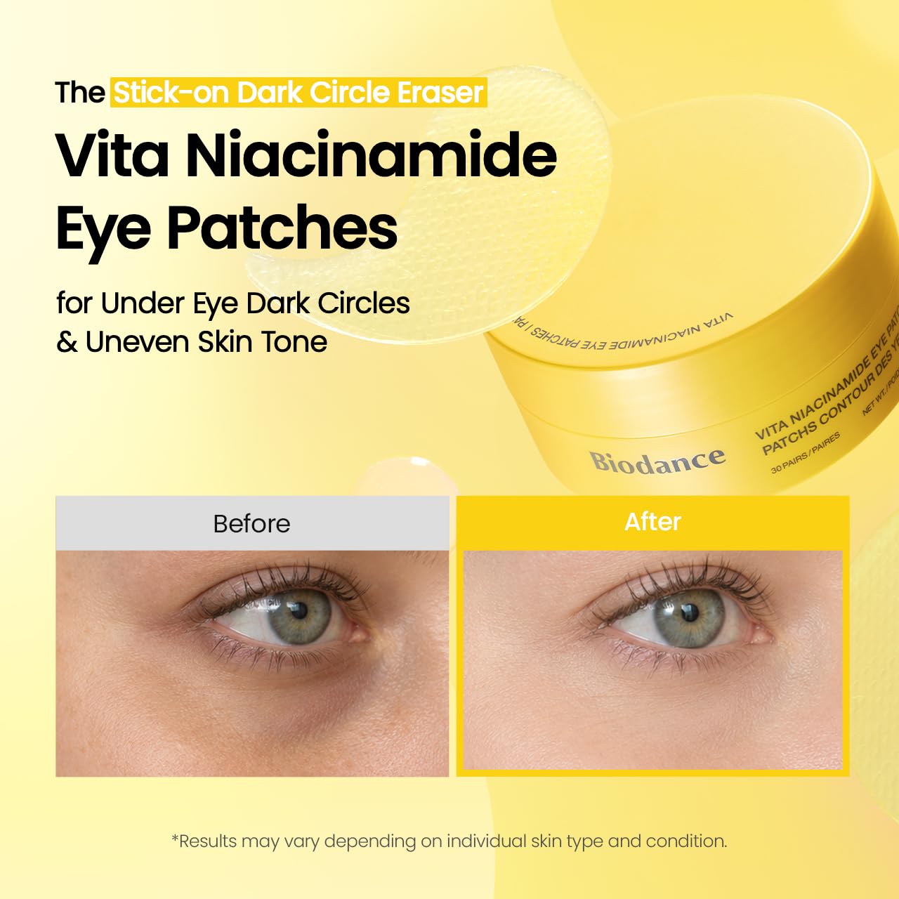 MASCARILLA HIDROGEL PARA CONTORNO DE OJOS BIODANCE VITA NIACINAMIDA 60 UNIDADES - 3