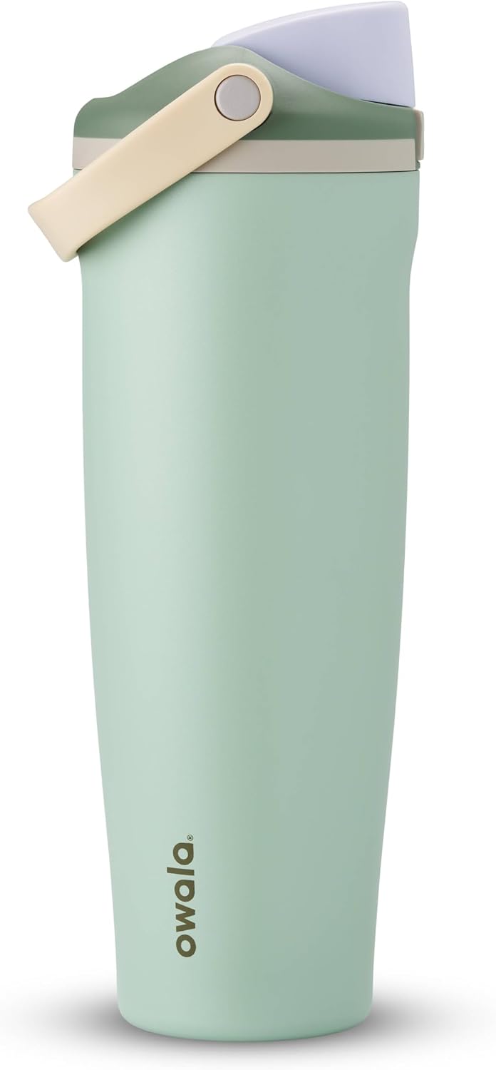 BOTELLA OWALA FREESIP SWAY ACERO INOXIDABLE 40 OZ VERDE EUCALIPTO - 1