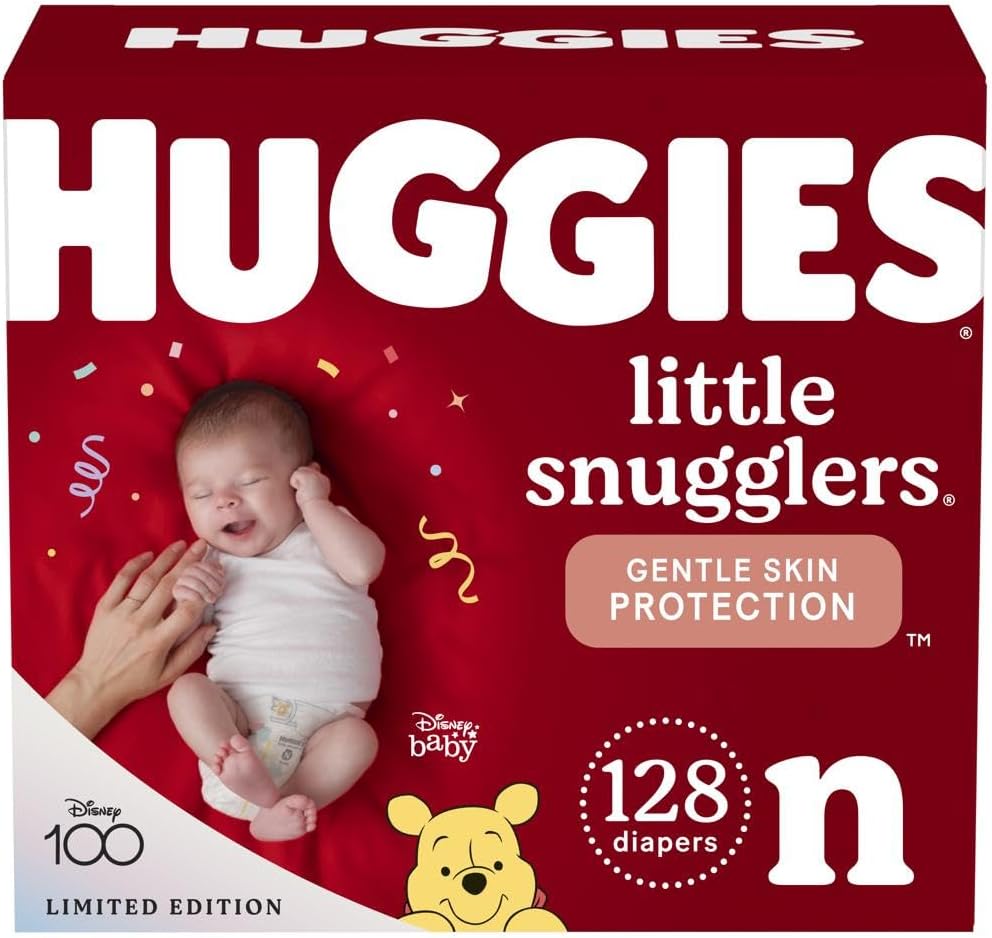 PAÑALES HUGGIES LITTLE SNUGGLERS RECIÉN NACIDO 128 UNIDADES - 1