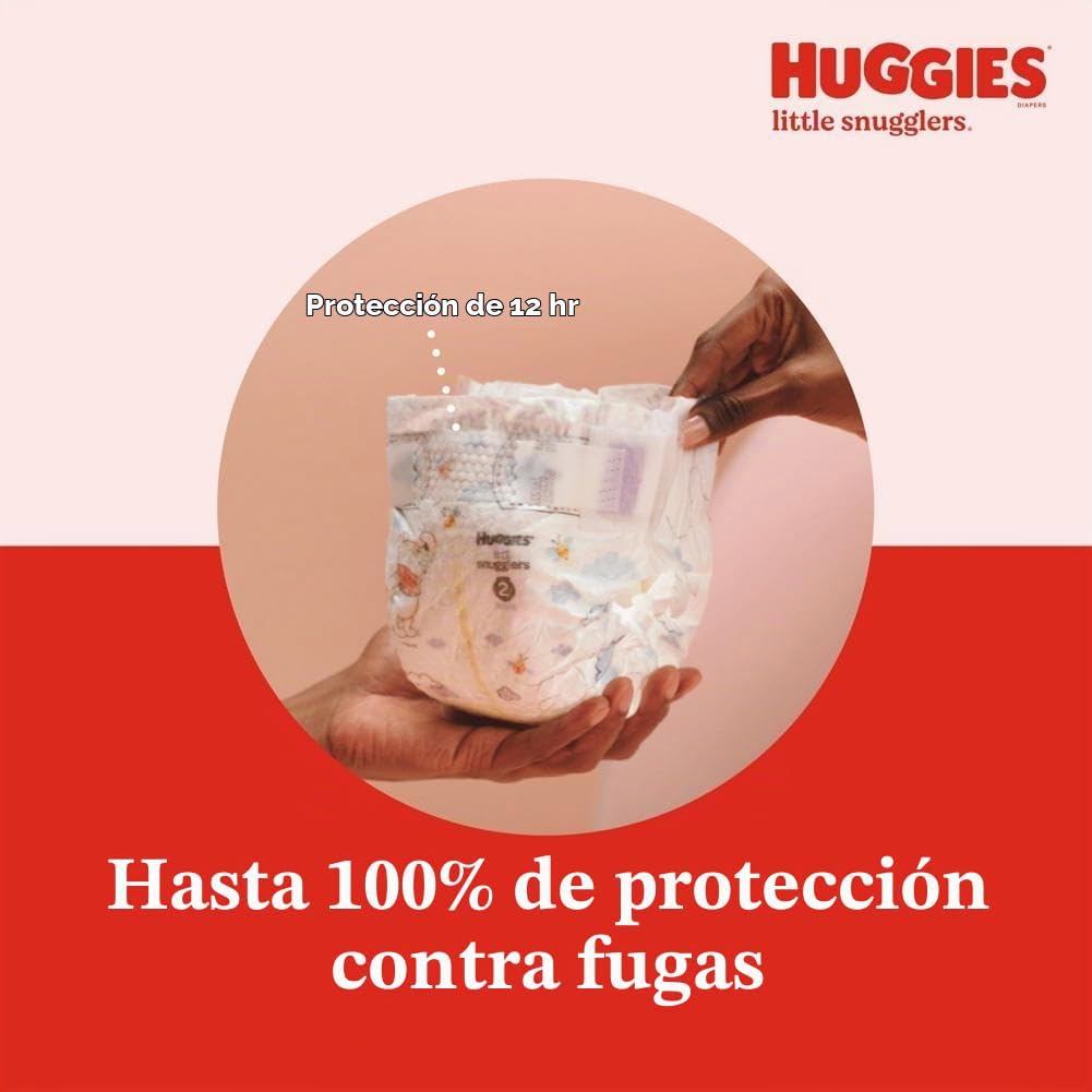 PAÑALES HUGGIES LITTLE SNUGGLERS RECIÉN NACIDO 128 UNIDADES - 5