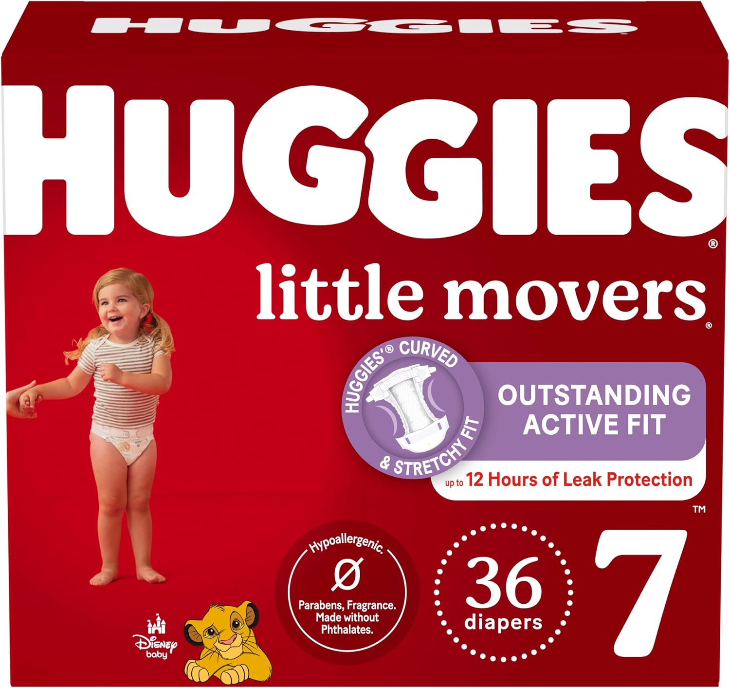 PAÑALES HUGGIES LITTLE MOVERS TALLA 7 (41+ LBS) - 36 UNIDADES - 1