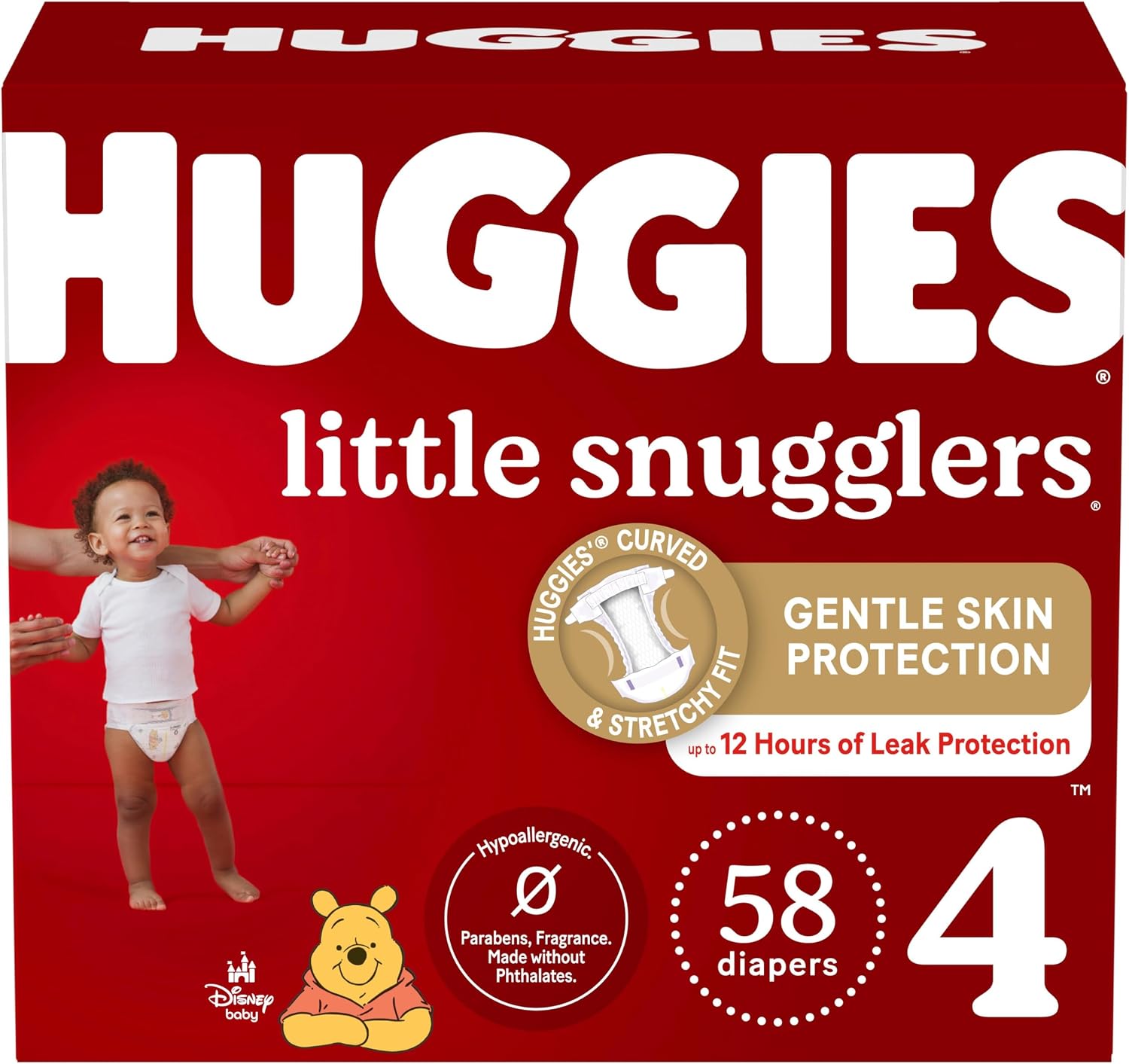 PAÑALES HUGGIES LITTLE SNUGGLERS TALLA 4 (22-37 LBS) 58 UNIDADES - 1