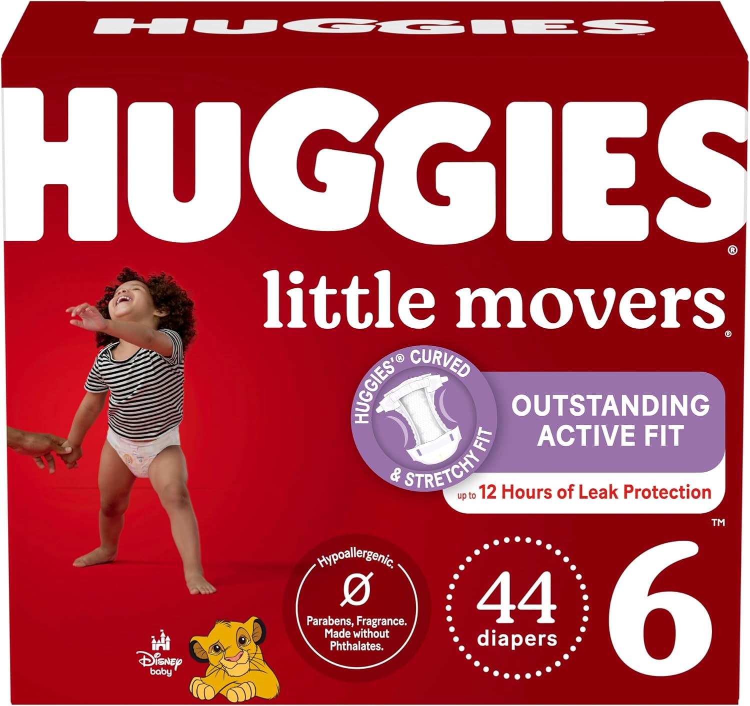 PAÑALES HUGGIES LITTLE MOVERS TALLA 6 PARA 35+ LBS, 44 UNIDADES - 1