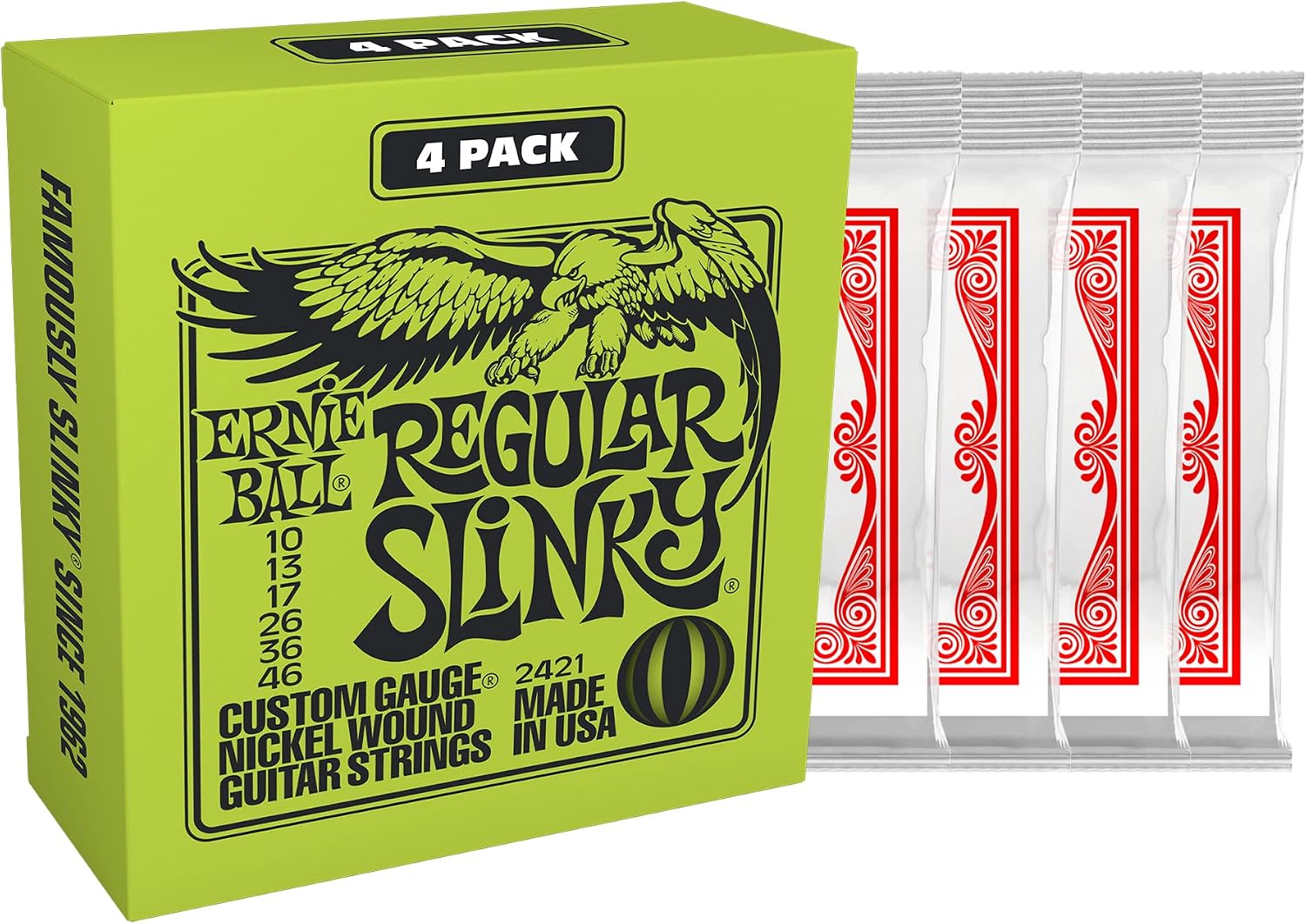 CUERDAS PARA GUITARRA ELÉCTRICA ERNIE BALL REGULAR SLINKY 10-46 PACK 4 UNIDADES - 3