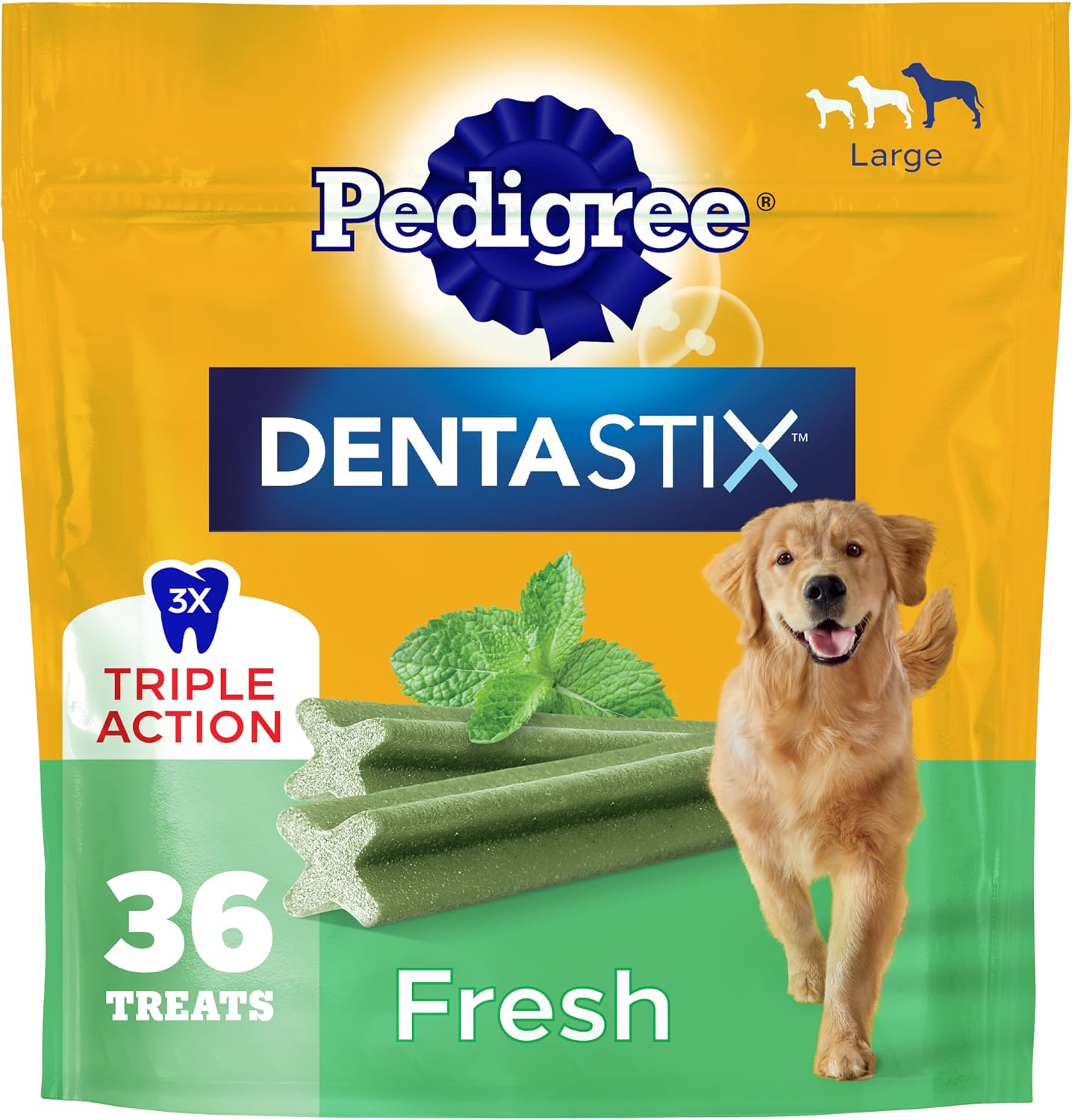 PEDIGREE DENTASTIX LARGE BREED DENTAL DOG TREATS FRESH 36 UNIDADES - 1