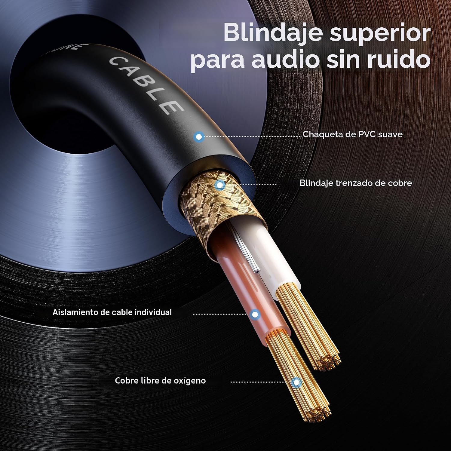 CABLE MATTERS PACK DE 2 CABLES XLR A XLR PARA MICRÓFONO MACHO-HEMBRA 20 PIES - 5