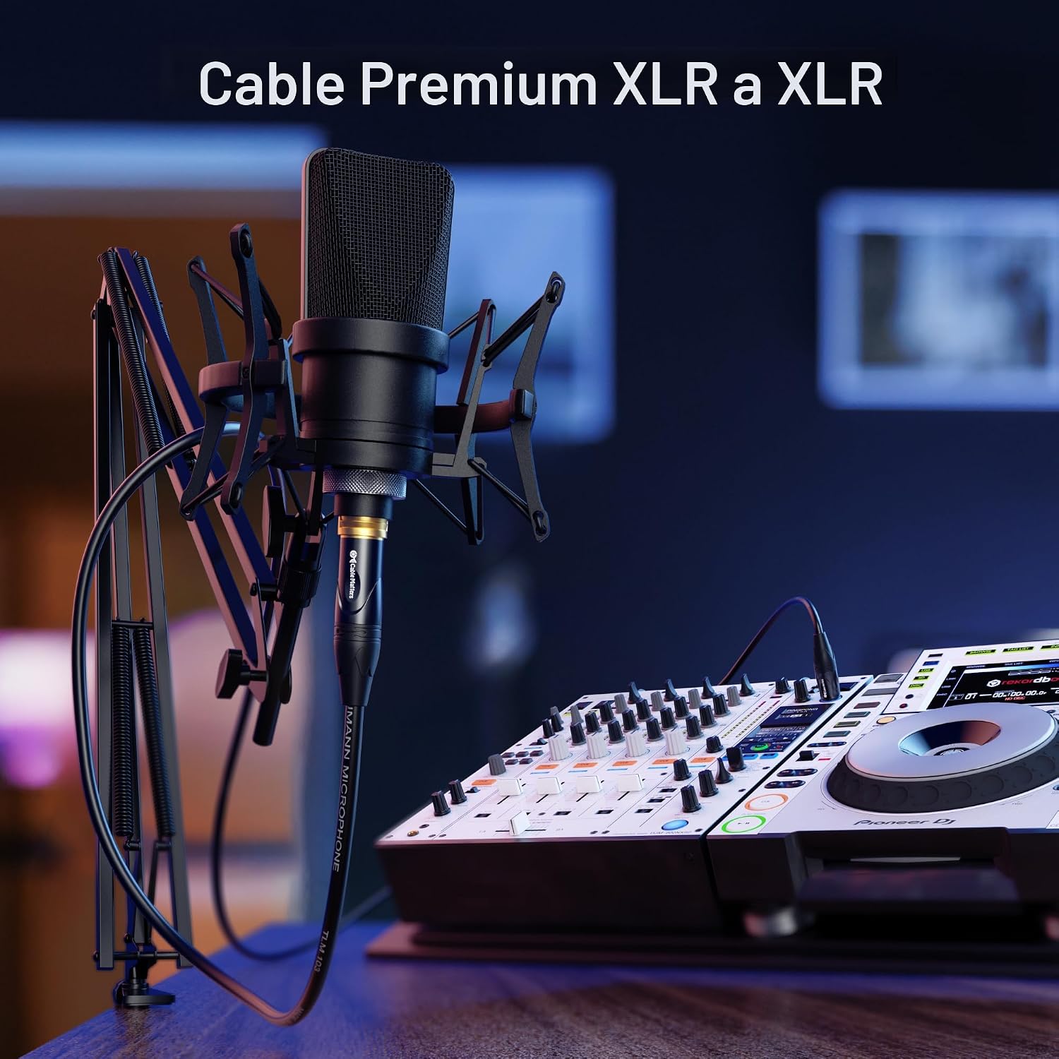 CABLE MATTERS PACK DE 2 CABLES XLR A XLR MICRÓFONO 50 PIES MACHO A HEMBRA - 2