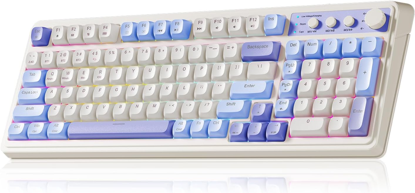 TECLADO GAMER AULA S99 INALÁMBRICO 99 TECLAS PÚRPURA - 1