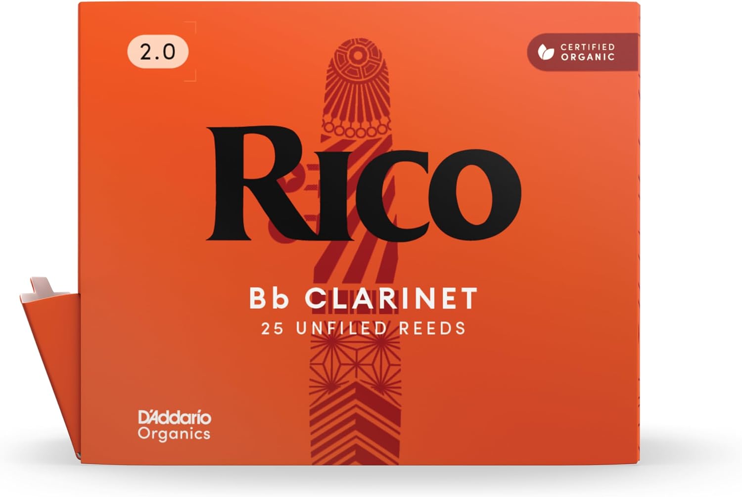 CAÑAS RICO ORGANIC PARA CLARINETE BB, FUERZA 2.0, PAQUETE DE 25 - 2