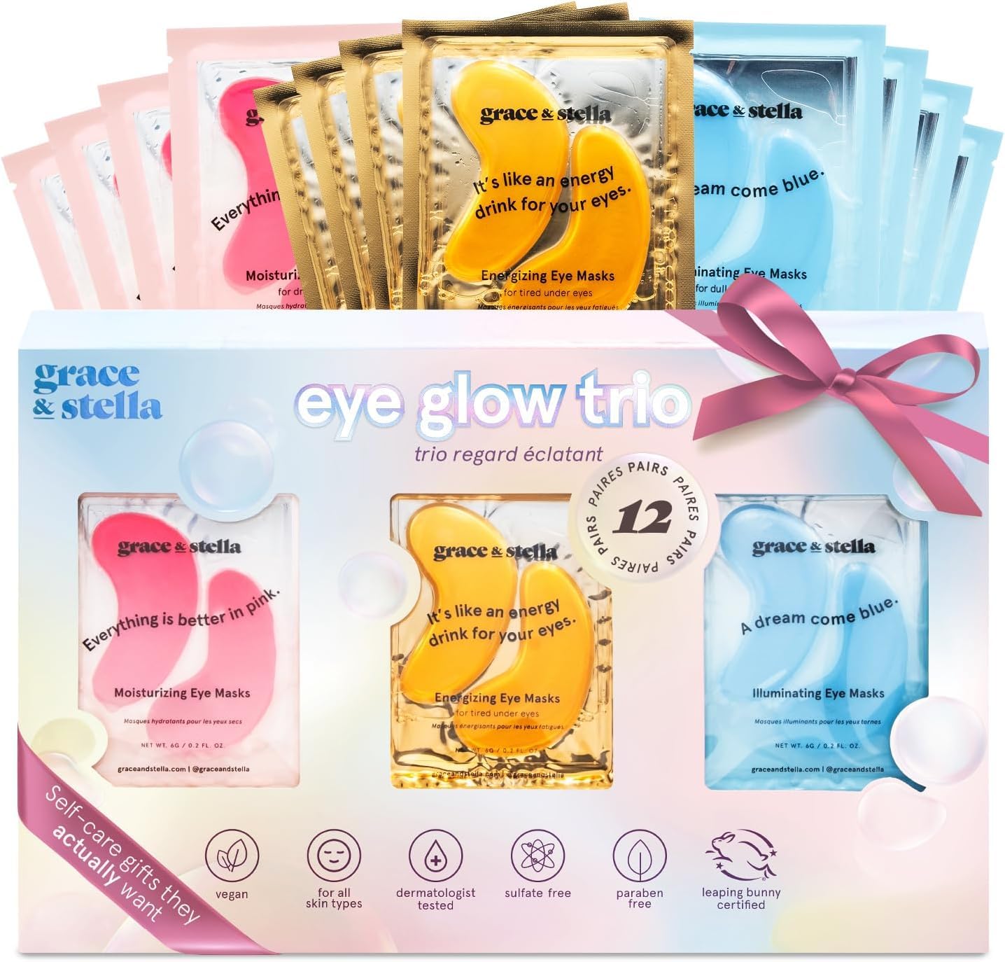 MASCARILLA PARA CONTORNO DE OJOS GRACE Y STELLA UNDER EYE PATCHES, SET DE 36 PARCHES - 1
