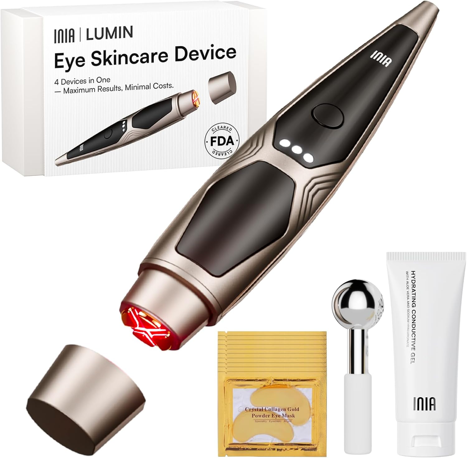 DISPOSITIVO DE TERAPIA DE LUZ ROJA INIA 4-EN-1 PARA CONTORNO DE OJOS - 1