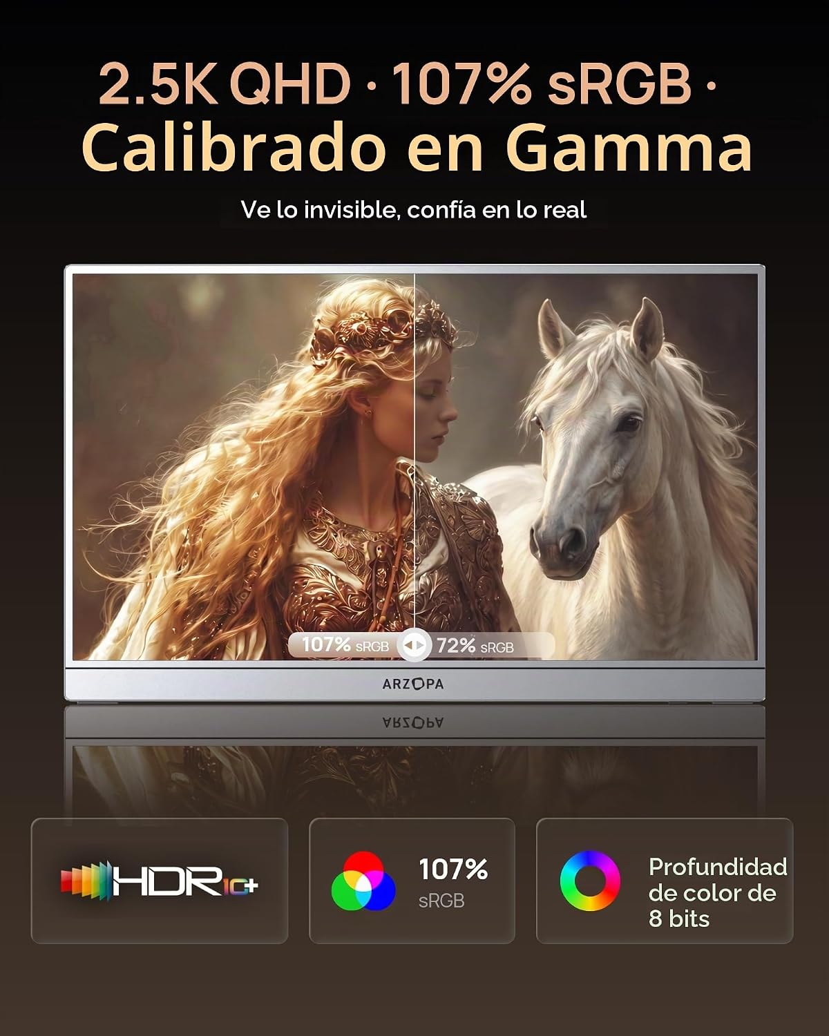 MONITOR PORTÁTIL ARZOPA 16.1' 180HZ 2.5K QHD 2560X1440 - 3