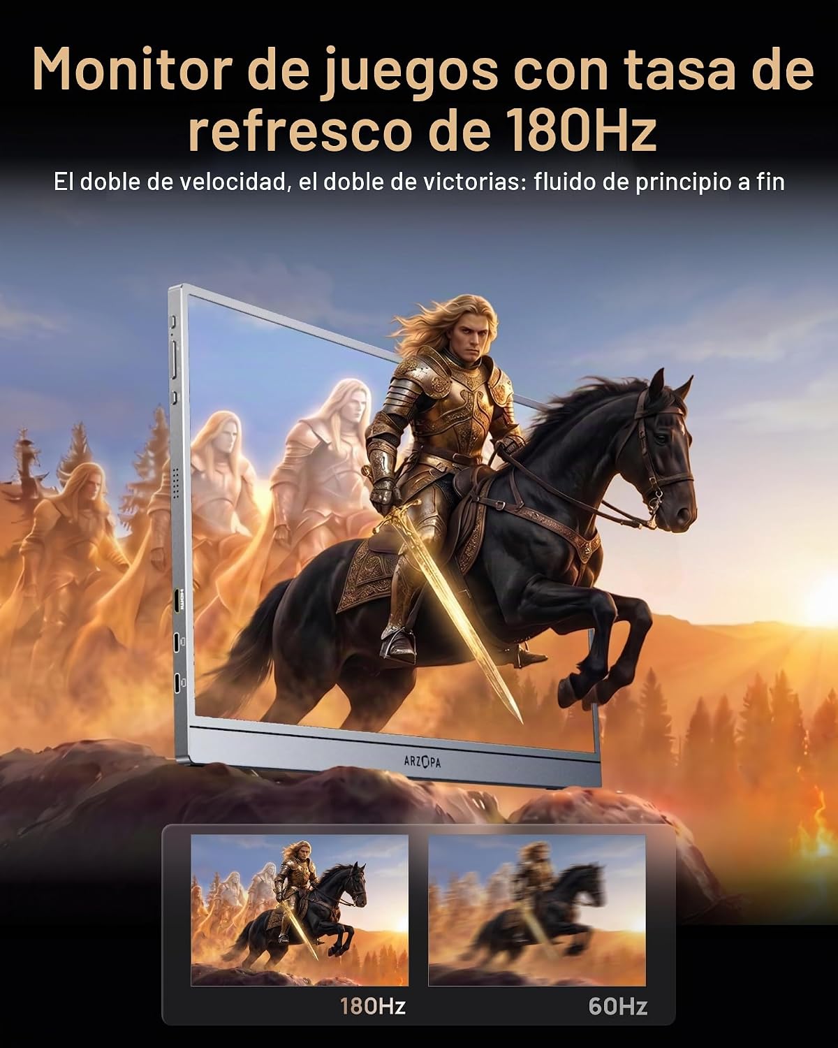 MONITOR PORTÁTIL ARZOPA 16.1' 180HZ 2.5K QHD 2560X1440 - 4