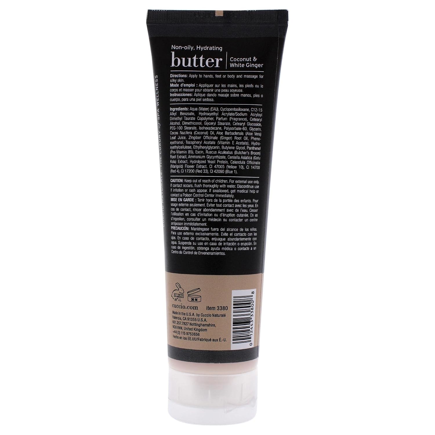 CREMA CORPORAL CUCCIO NATURALE BUTTER BLENDS COCO Y JENGIBRE BLANCO 118 ML - 2