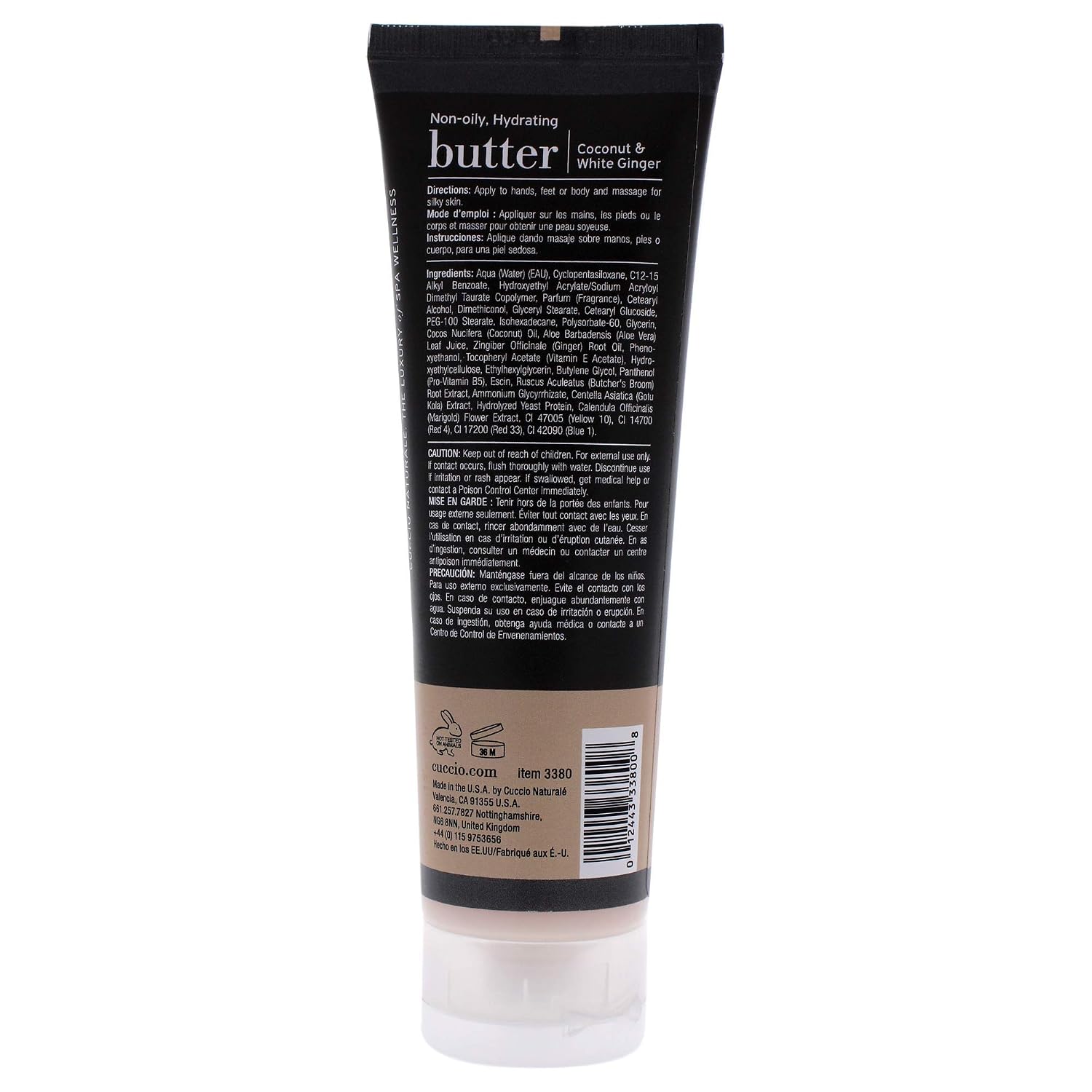 CREMA CORPORAL CUCCIO NATURALE BUTTER BLENDS COCO Y JENGIBRE BLANCO 118 ML - 3