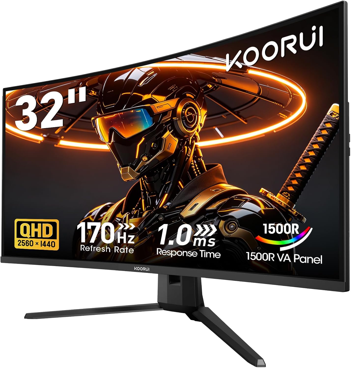 MONITOR GAMING KOORUI 32 PULGADAS CURVO QHD 2560X1440 170HZ - 1