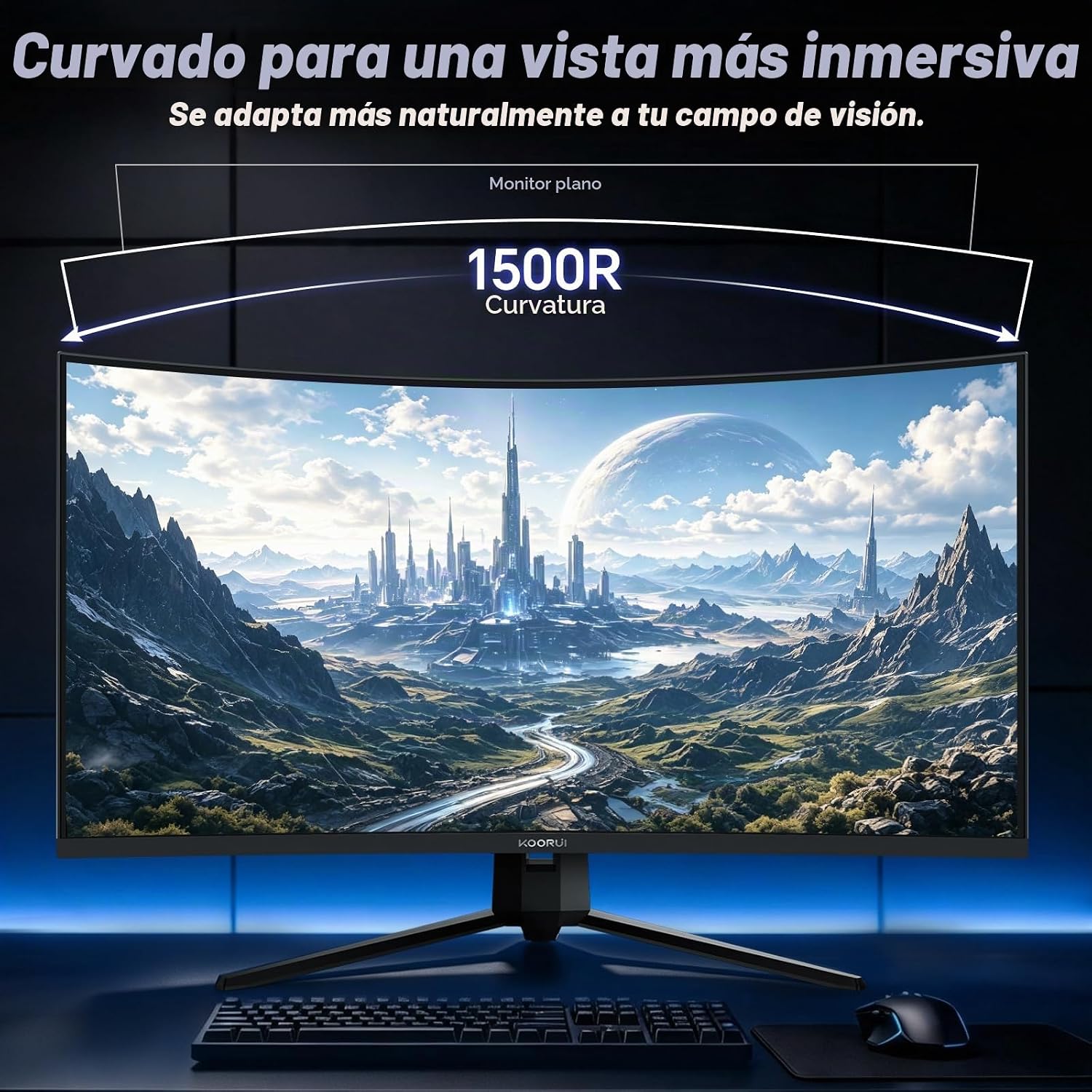 MONITOR GAMING KOORUI 32 PULGADAS CURVO QHD 2560X1440 170HZ - 3