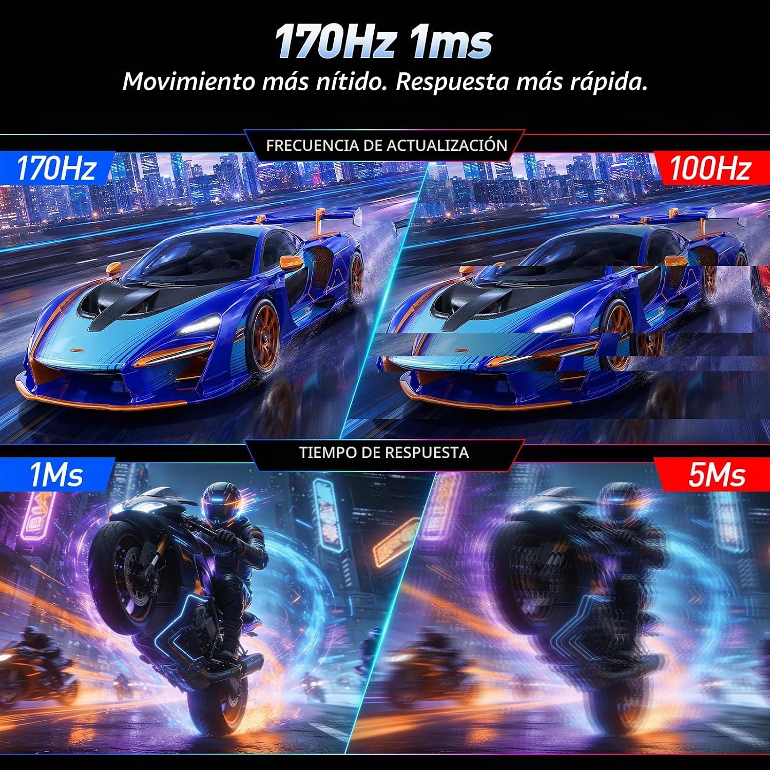 MONITOR GAMING KOORUI 32 PULGADAS CURVO QHD 2560X1440 170HZ - 5